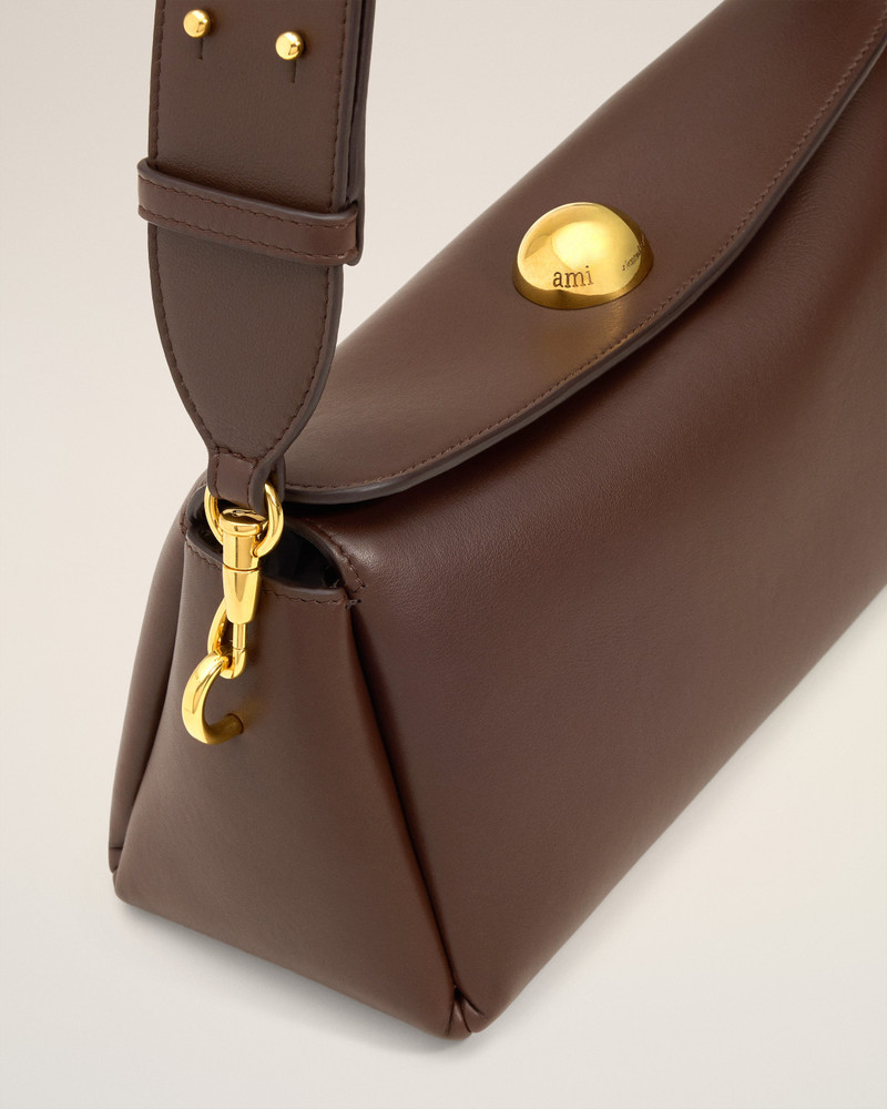 BROWN SMOOTH LEATHER CARROUSEL BAG 5