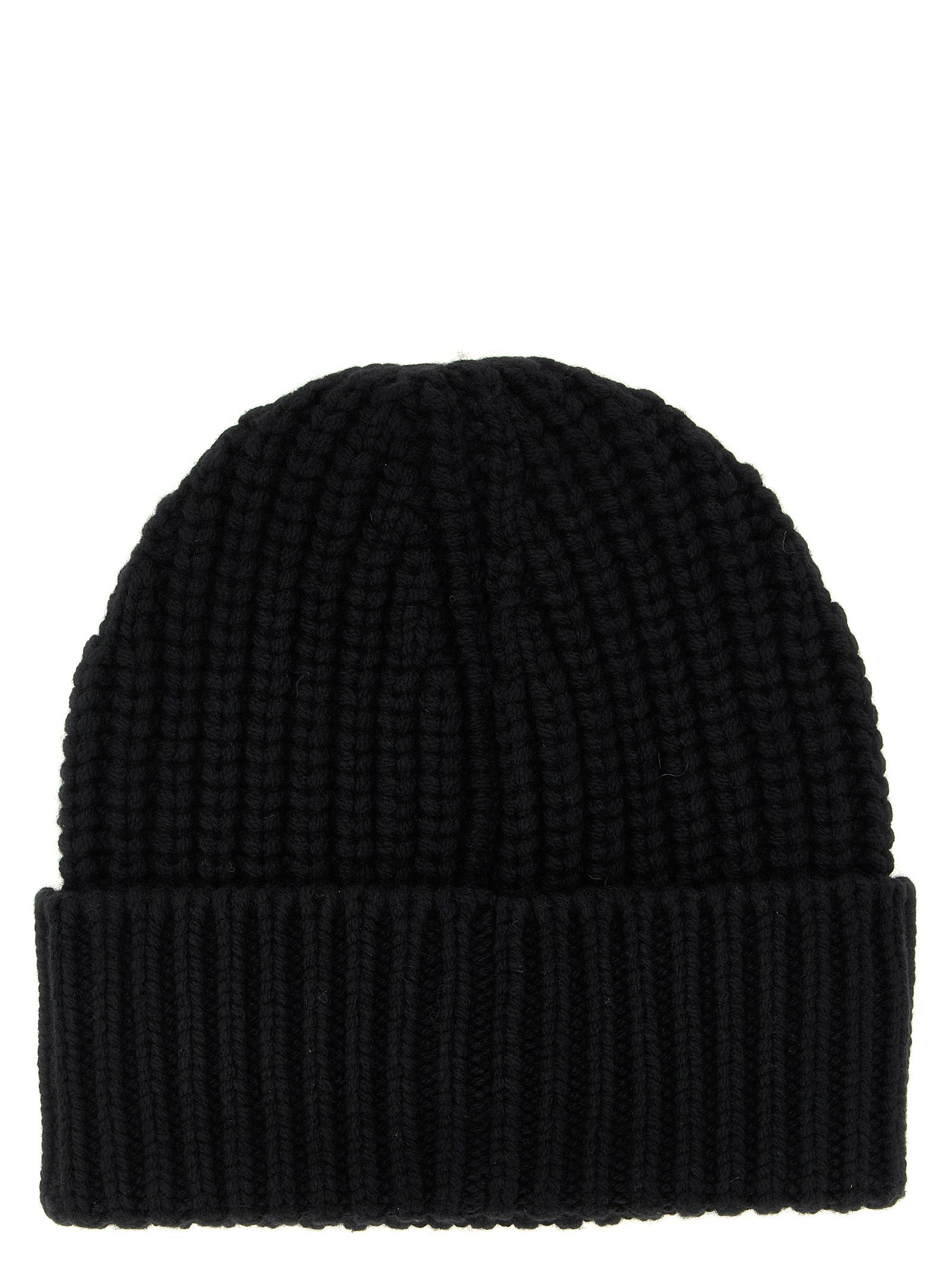 Wool And Cashmere Beanie Hats Black - 2