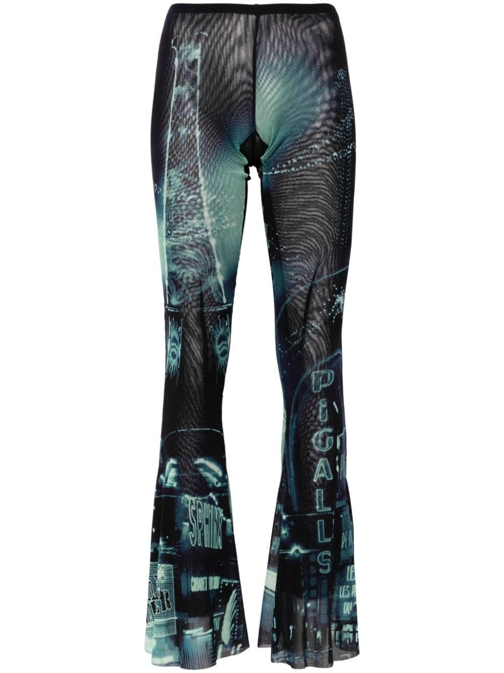 Pigalle-print flared trousers - 1