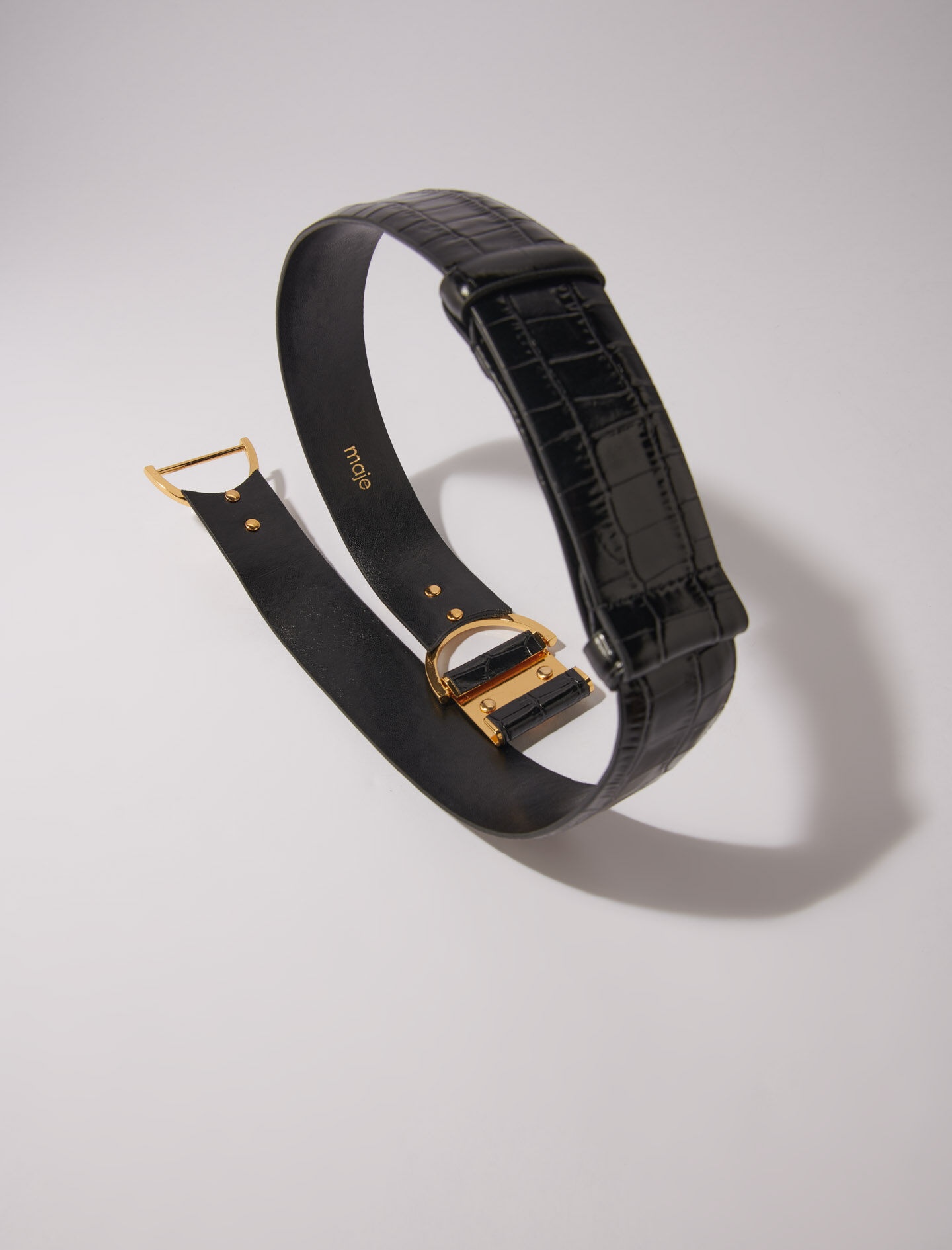 Wide smooth leather belt - 4