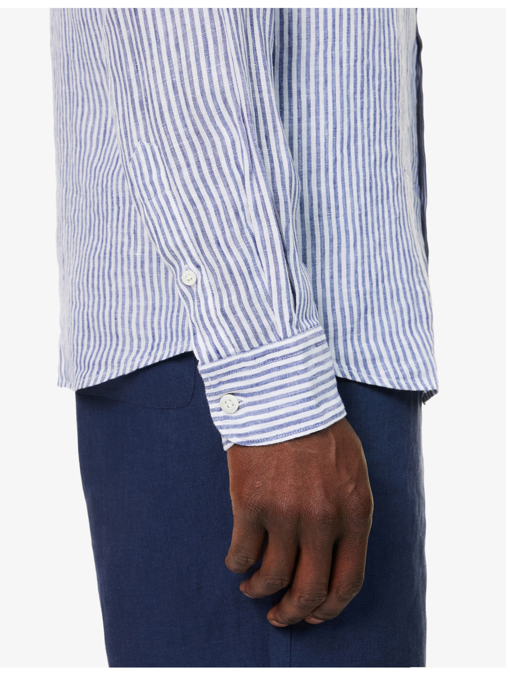 Striped Relaxed-Fit Linen Shirt - 5