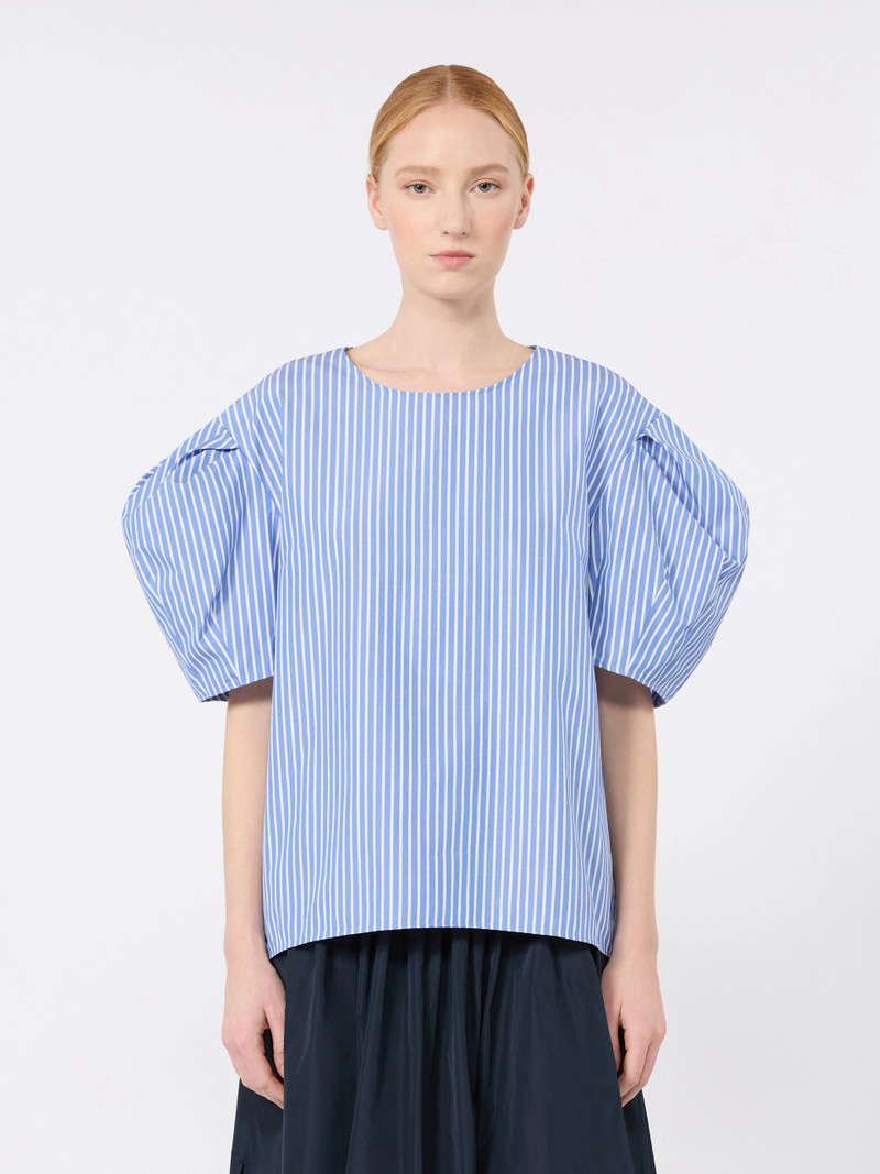 SABRINA Cotton poplin blouse - LIGHT BLUE 3