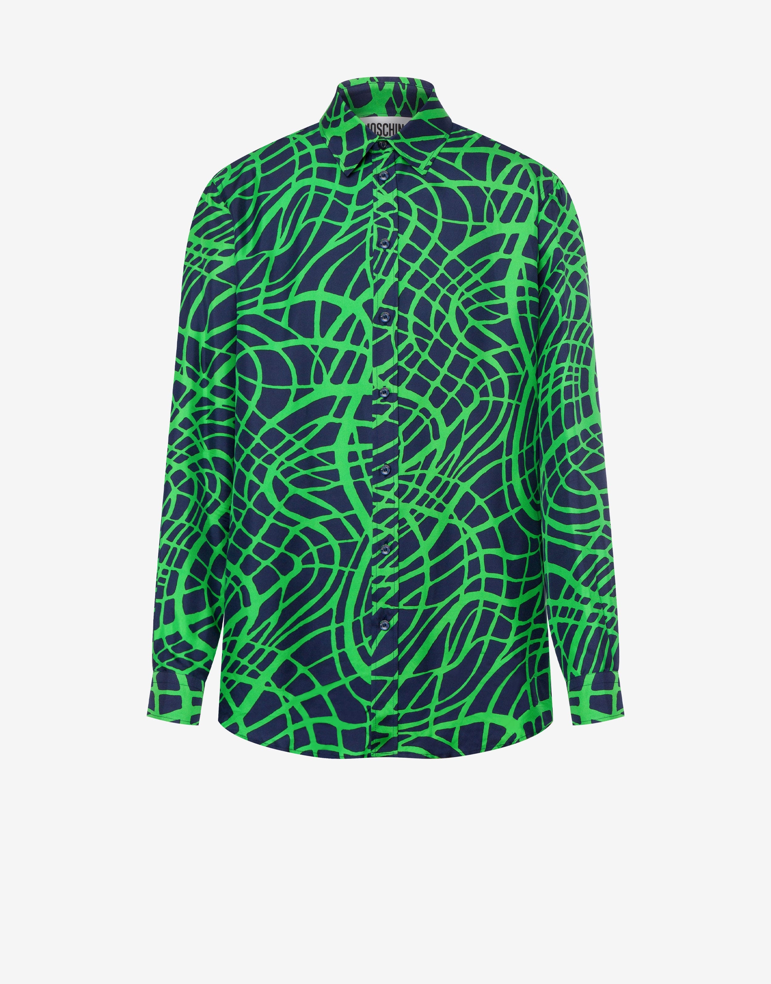 WAVE LINE PRINT TWILL SHIRT - 1