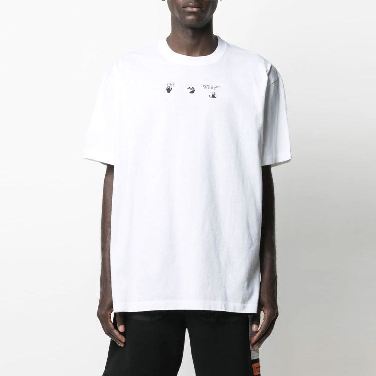 Off-White SS21 Alphabet Printing Short Sleeve Loose Fit White OMAA038S21JER0010145 - 2