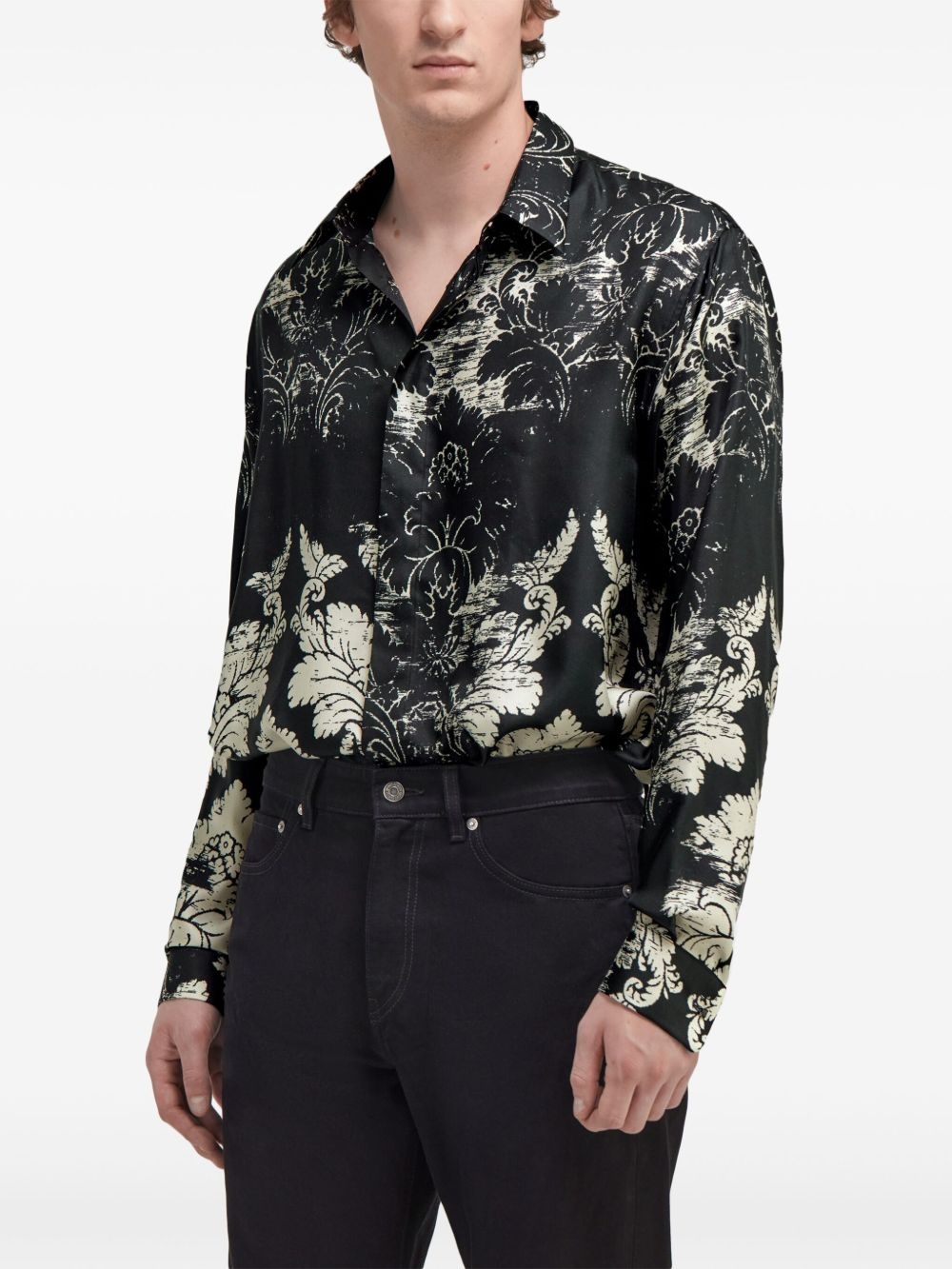 broccato-print shirt - 5
