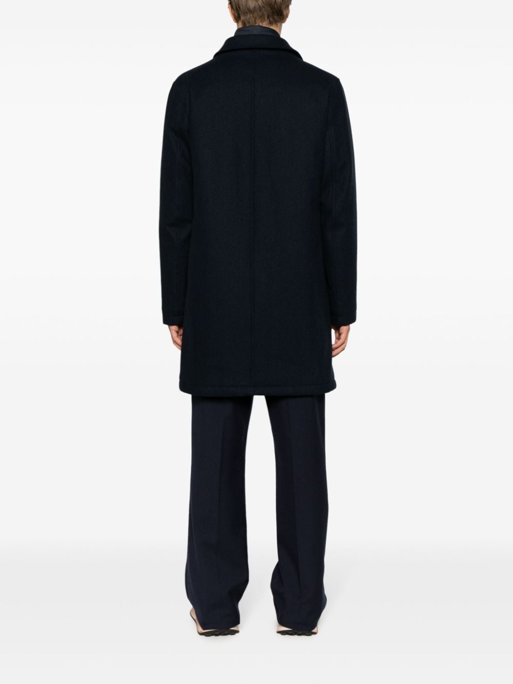 single-breasted layered coat - 4