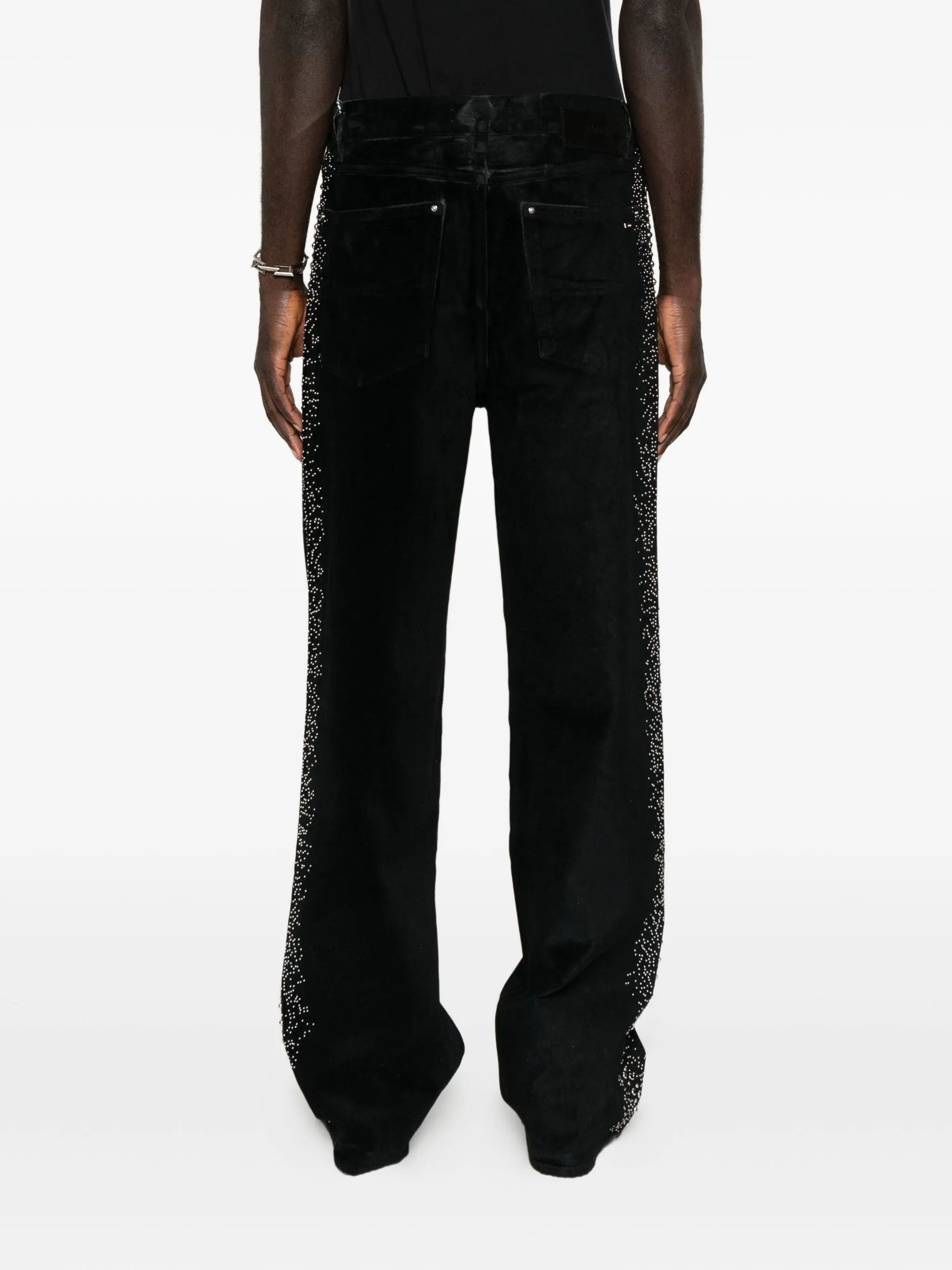 embellished velvet jeans - 4