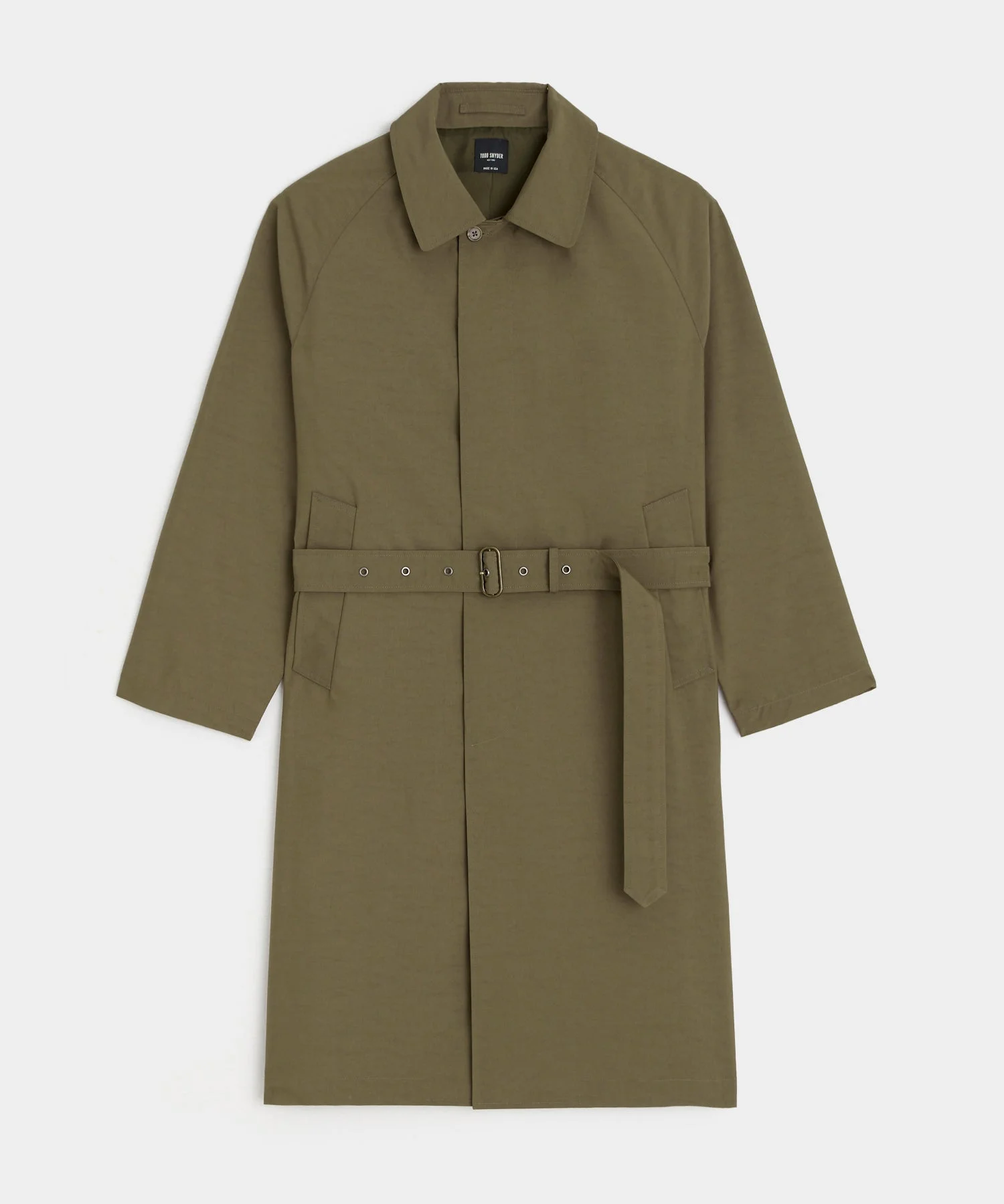 Italian Belted Balmacaan Trench Coat - 1