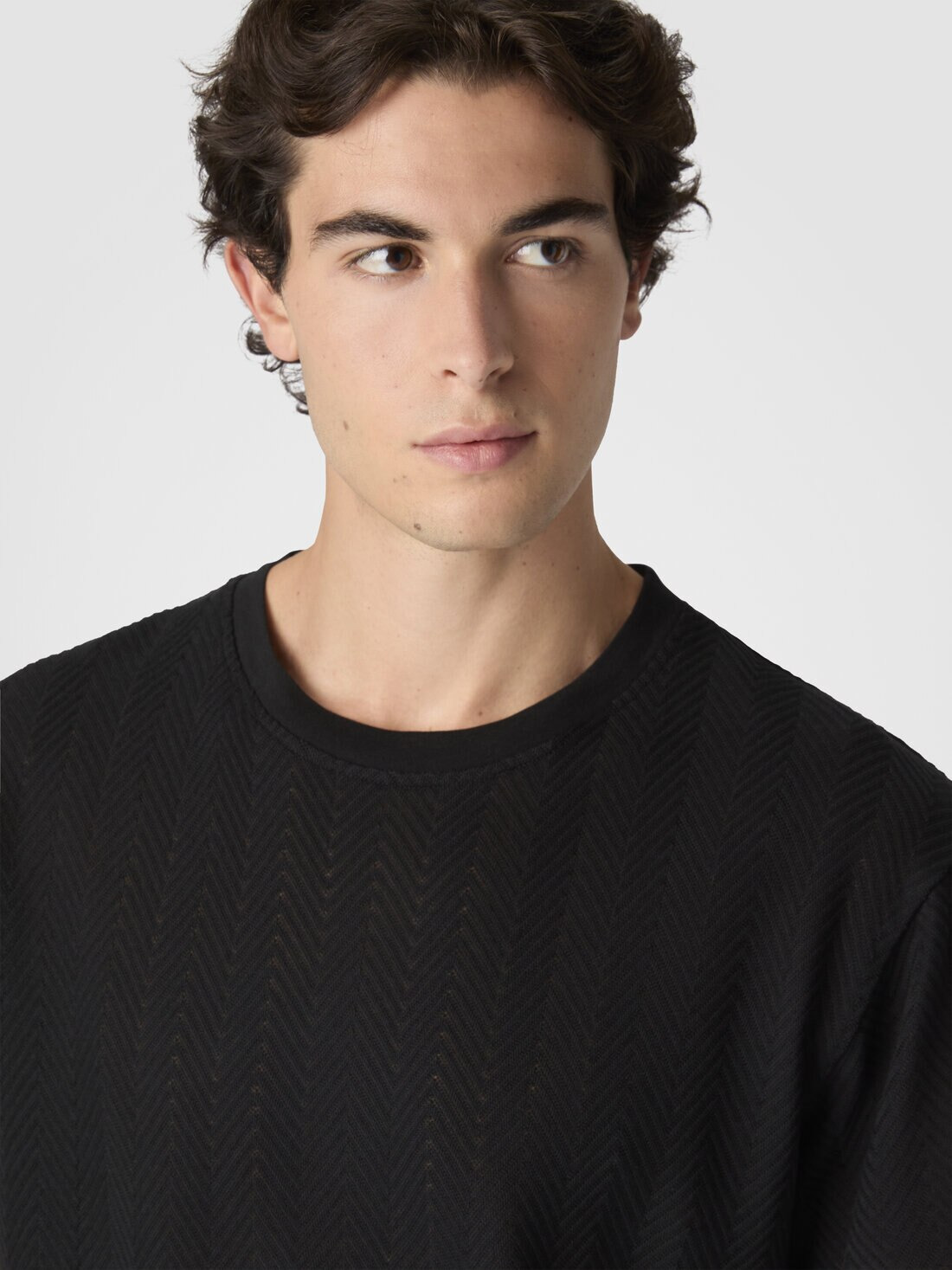 Crew Neck T-Shirt in Cotton-Viscose Raschel - 5