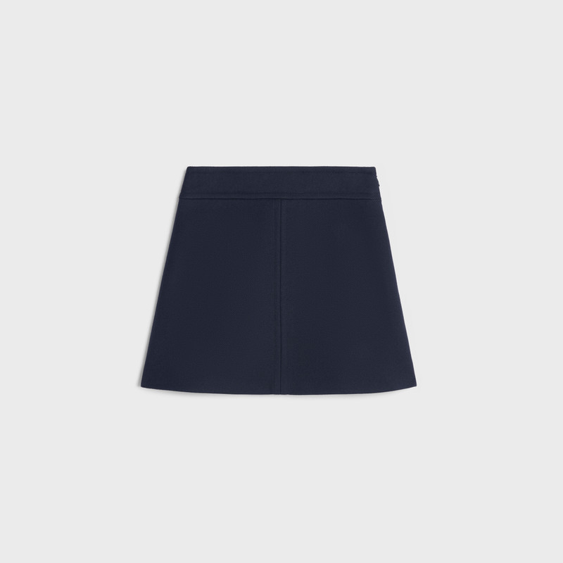 trapeze mini skirt in double faced wool tricotine 1