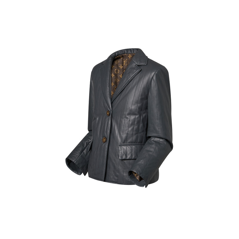 Louis Vuitton Pinstripe Leather Boxy Blazer outlook