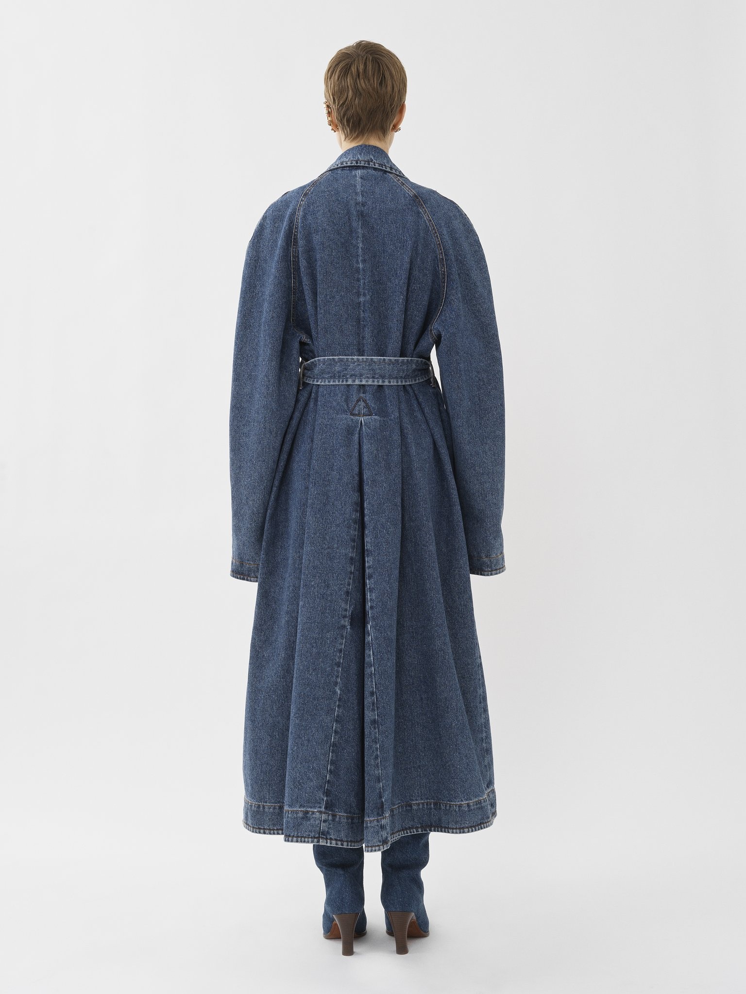 DENIM TRENCH COAT - 4