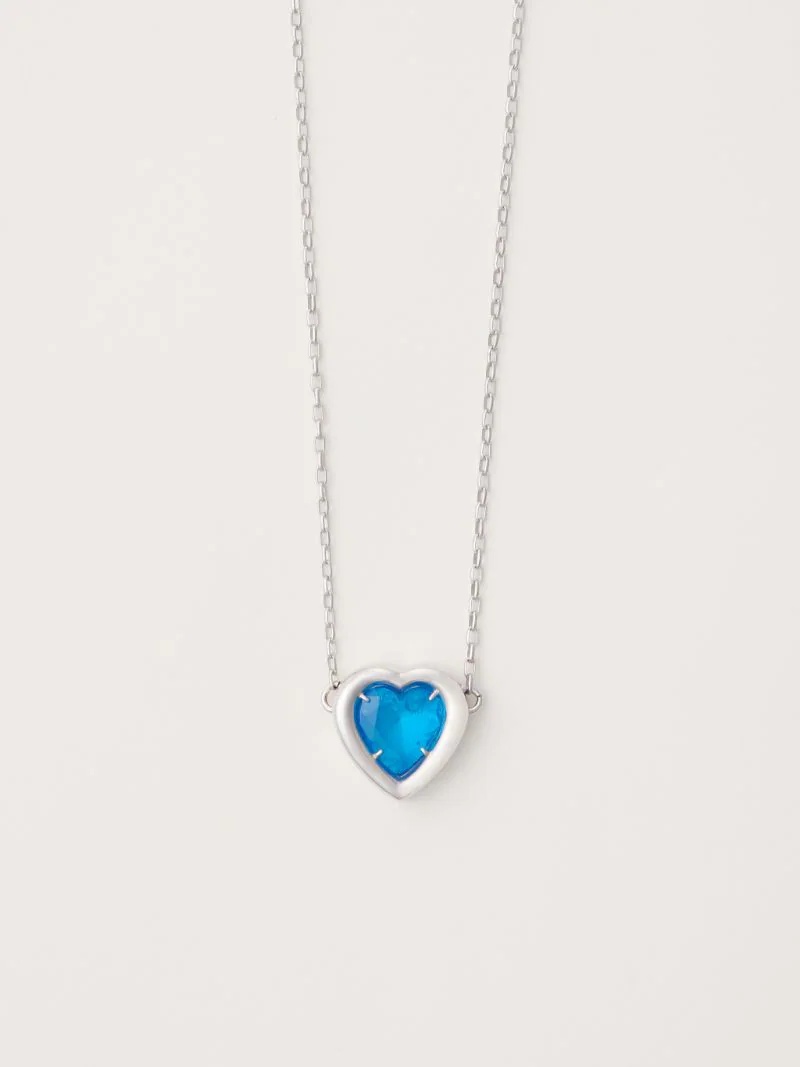 HEART STONE CHARM NECKLACE - 1