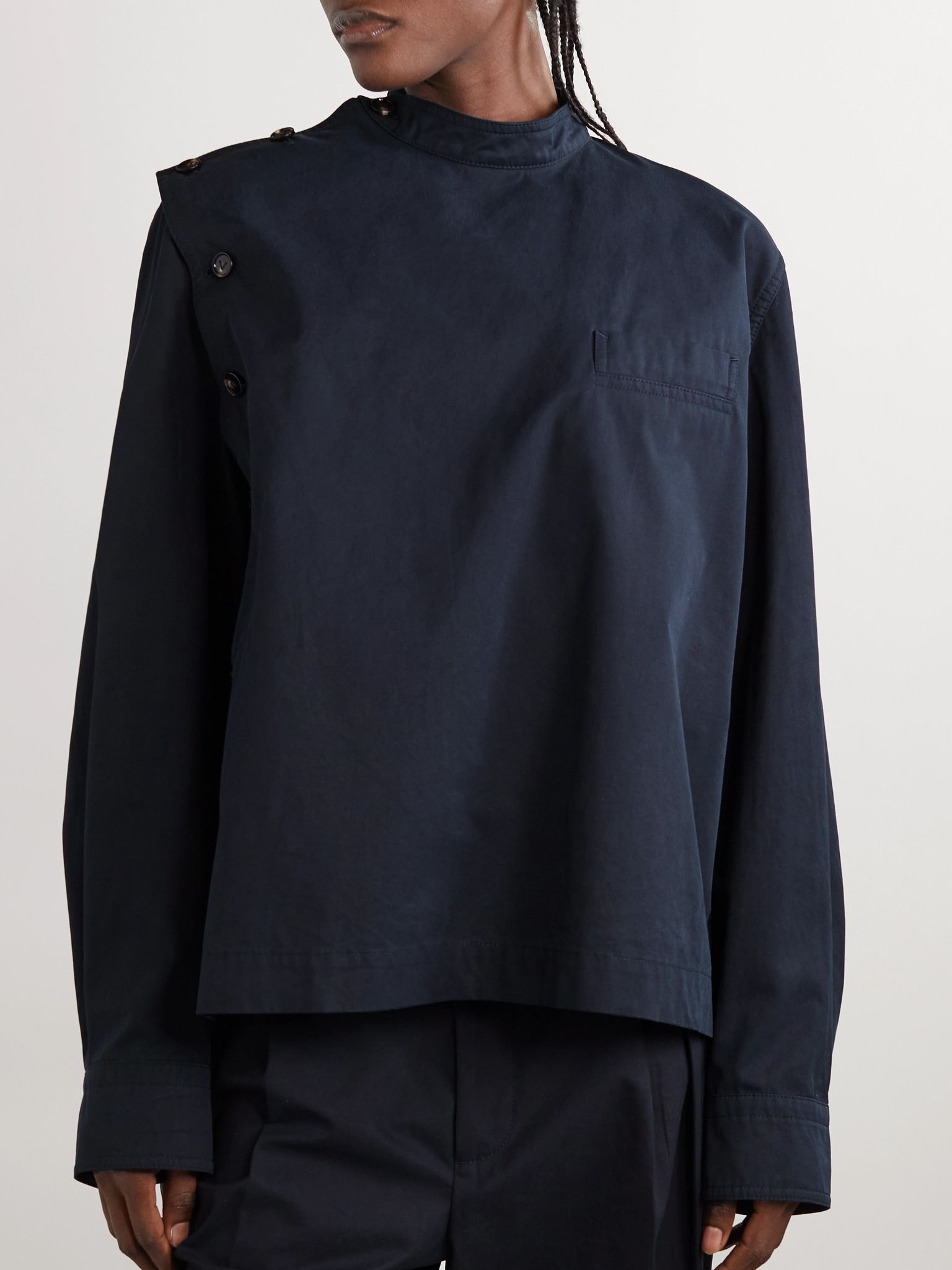 Cotton-twill blouse Midnight blue - 3