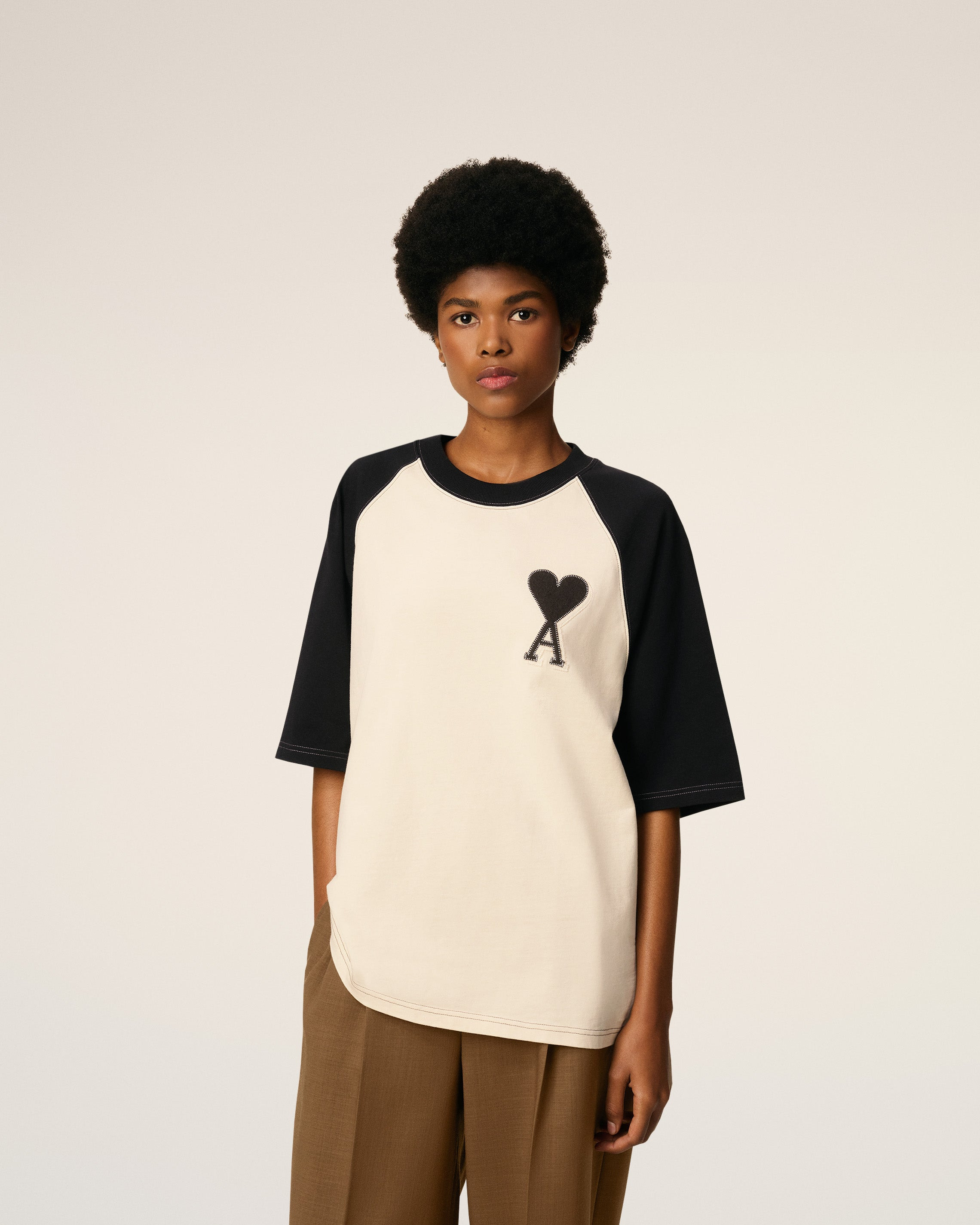 WHITE COTTON SHORT SLEEVES AMI DE COEUR T-SHIRT - 3