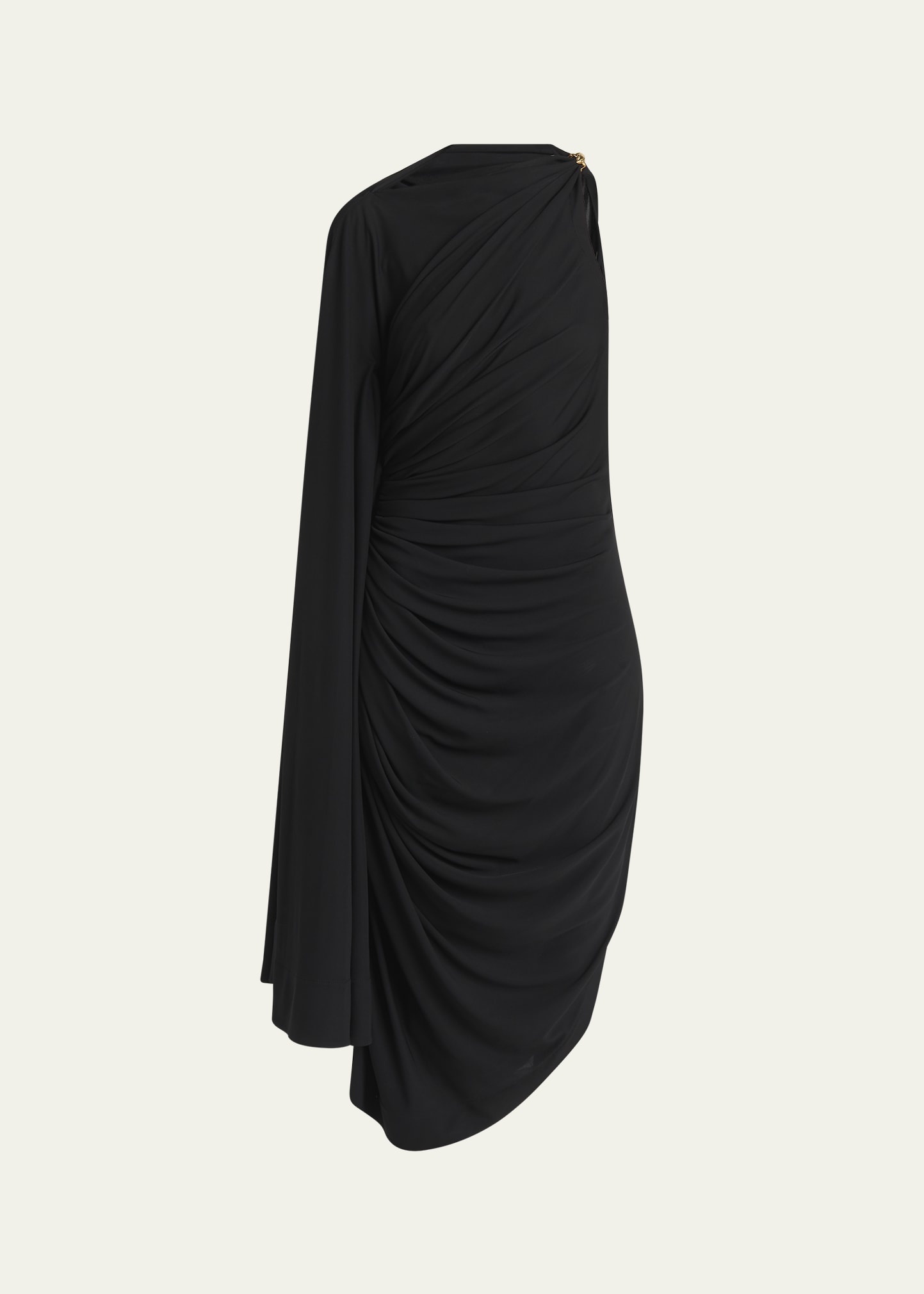 Frog Draped Matte Viscose Jersey Cape Dress - 1