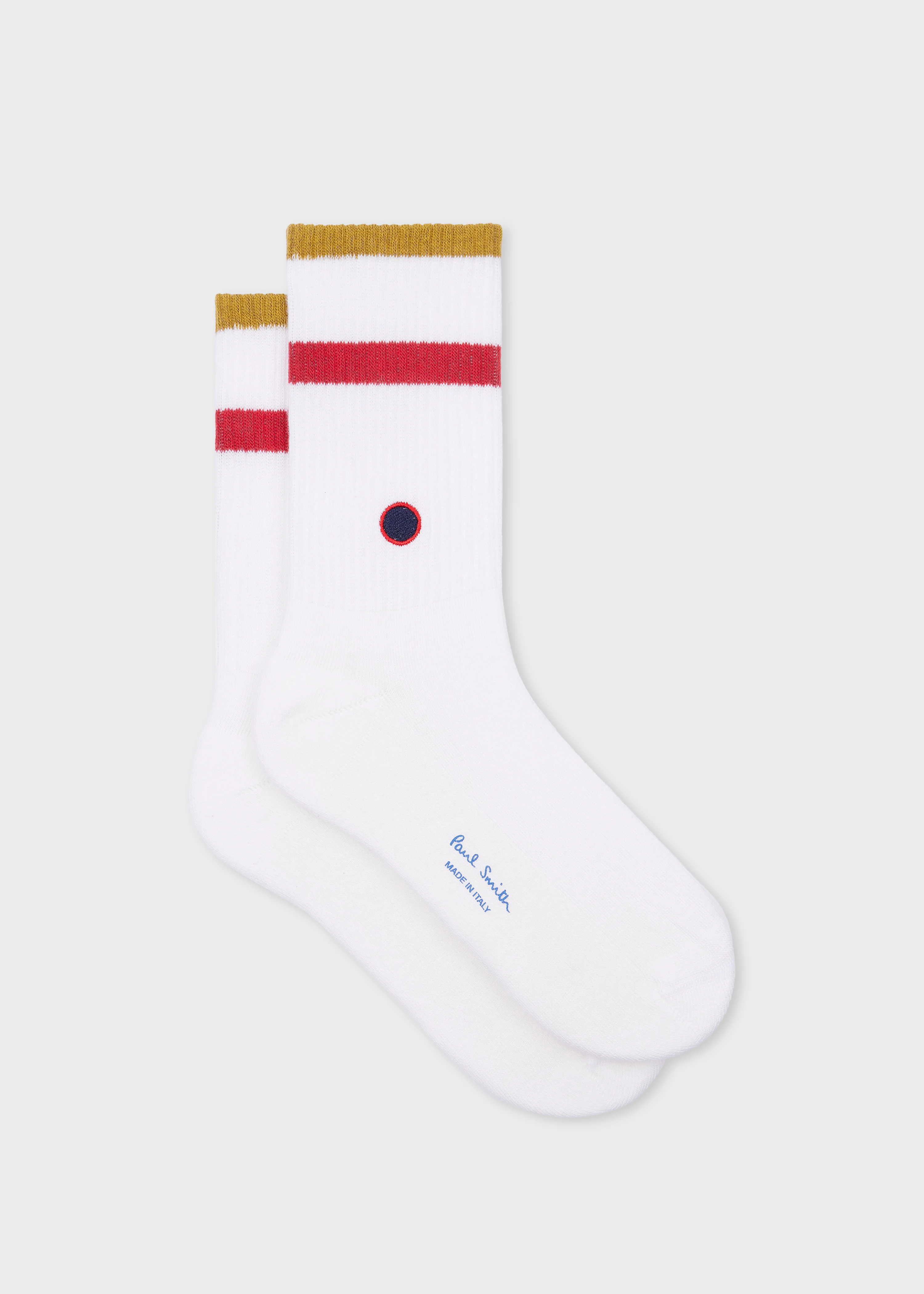 Women's White Spot and Stripe Socks - 1