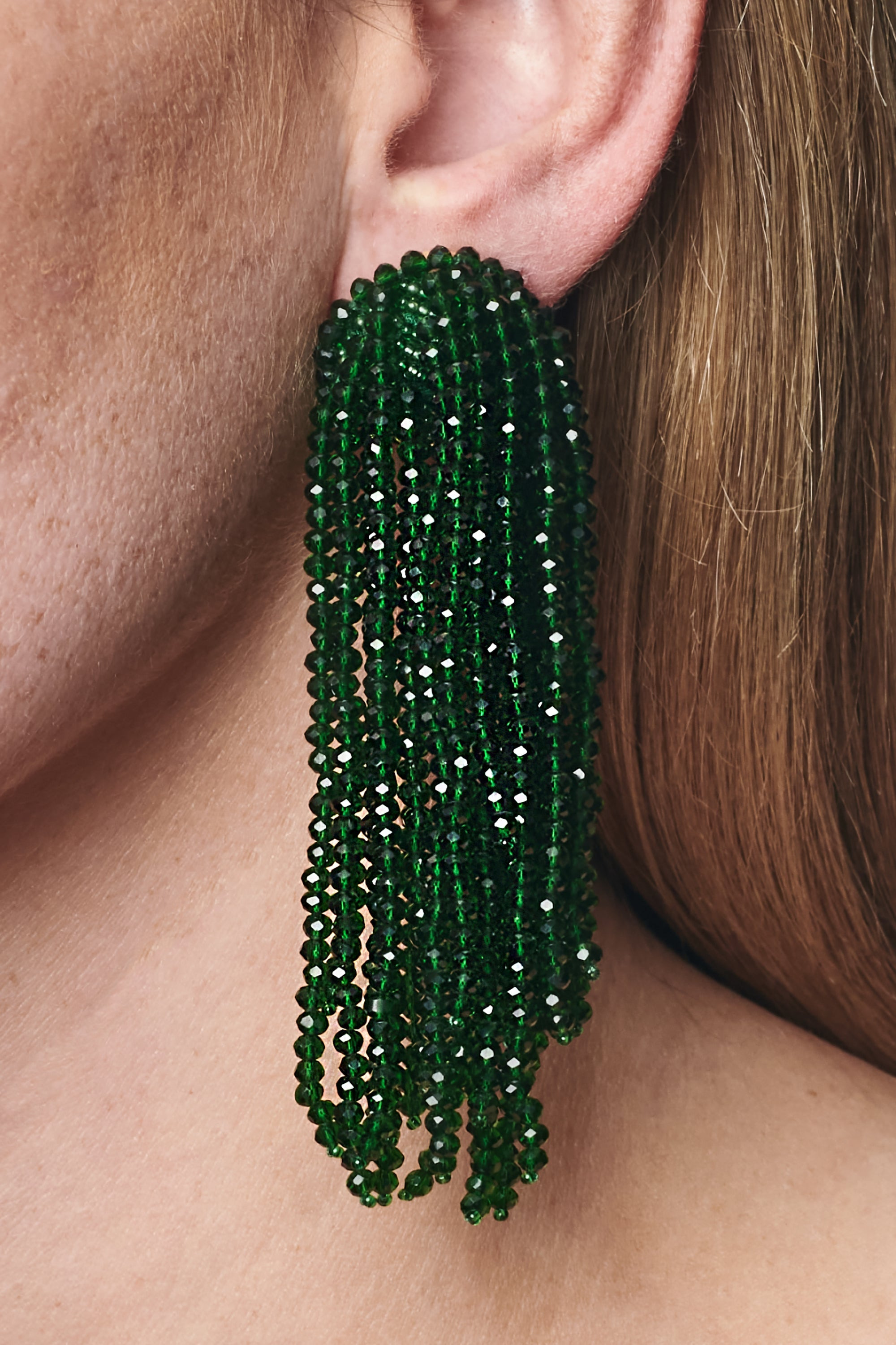 FOUNTAIN EARRINGS - EMERALD - 2