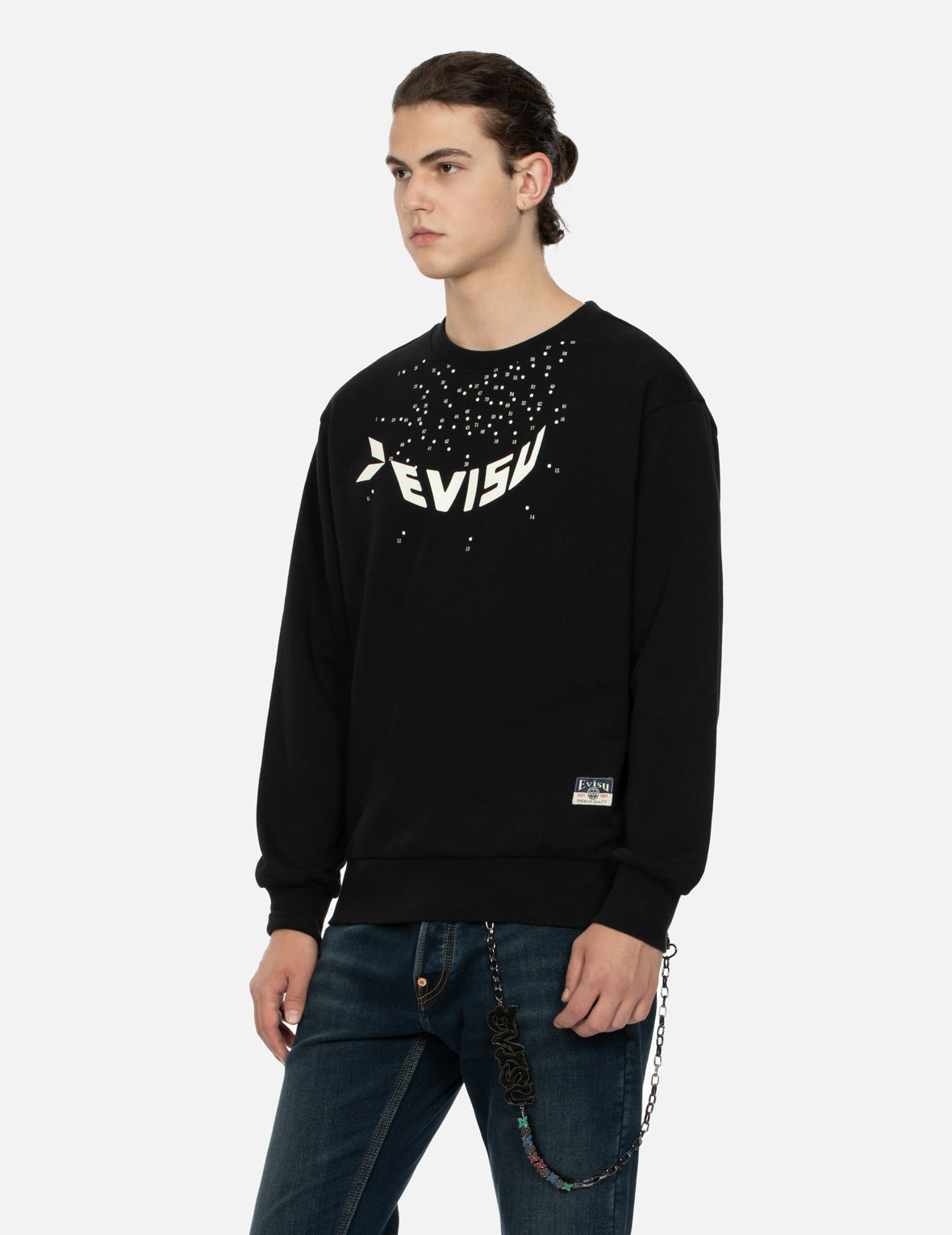 DOT-TO-DOT DARUMA AND LOGO PRINT RELAX FIT SWEATSHIRT - 8