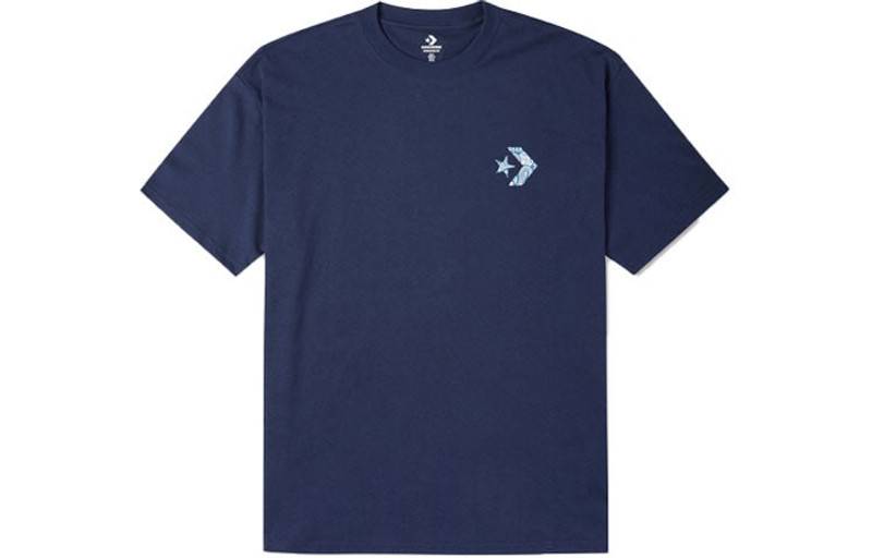 Converse Converse Contrasting Colors cashew Loose Round Neck Short Sleeve Couple Style Blue 10023154-A03 outlook