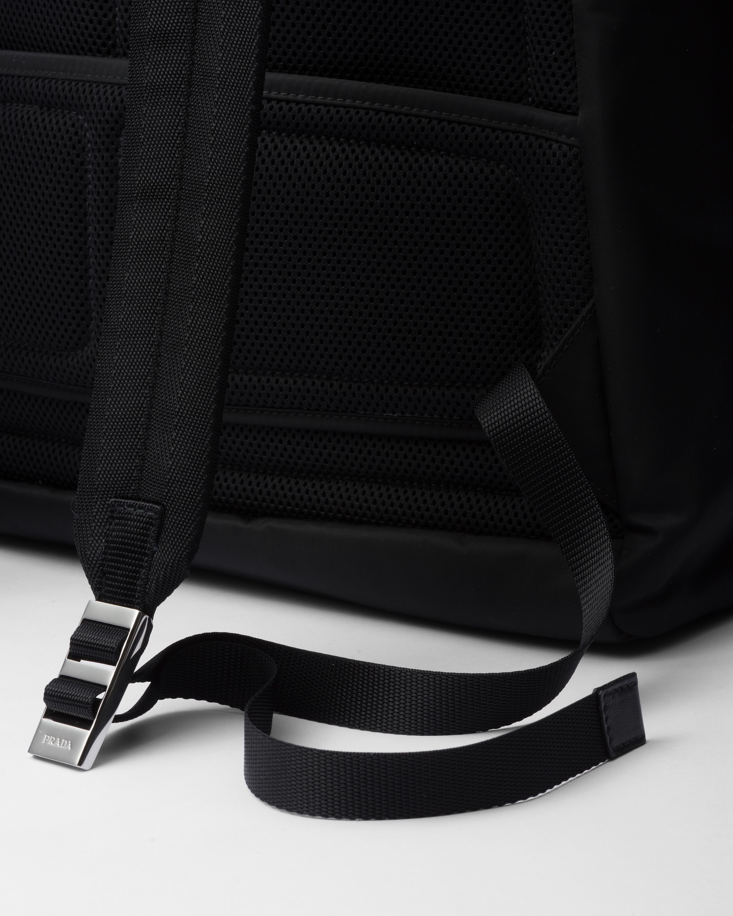 Re-Nylon and leather backpack - 7