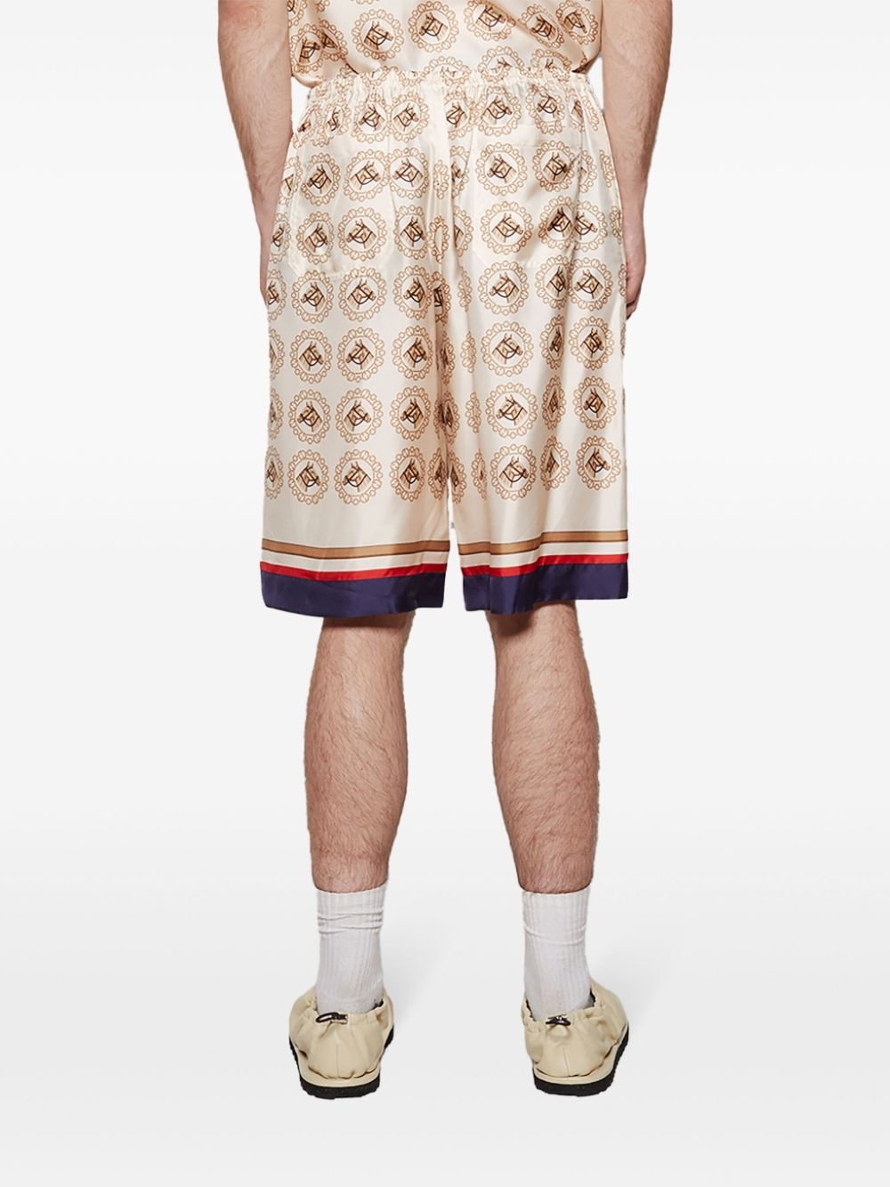 graphic-print silk shorts - 5