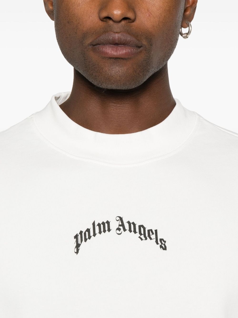 Palm Angels `Back Curved Logo` Crew-Neck Sweatshirt