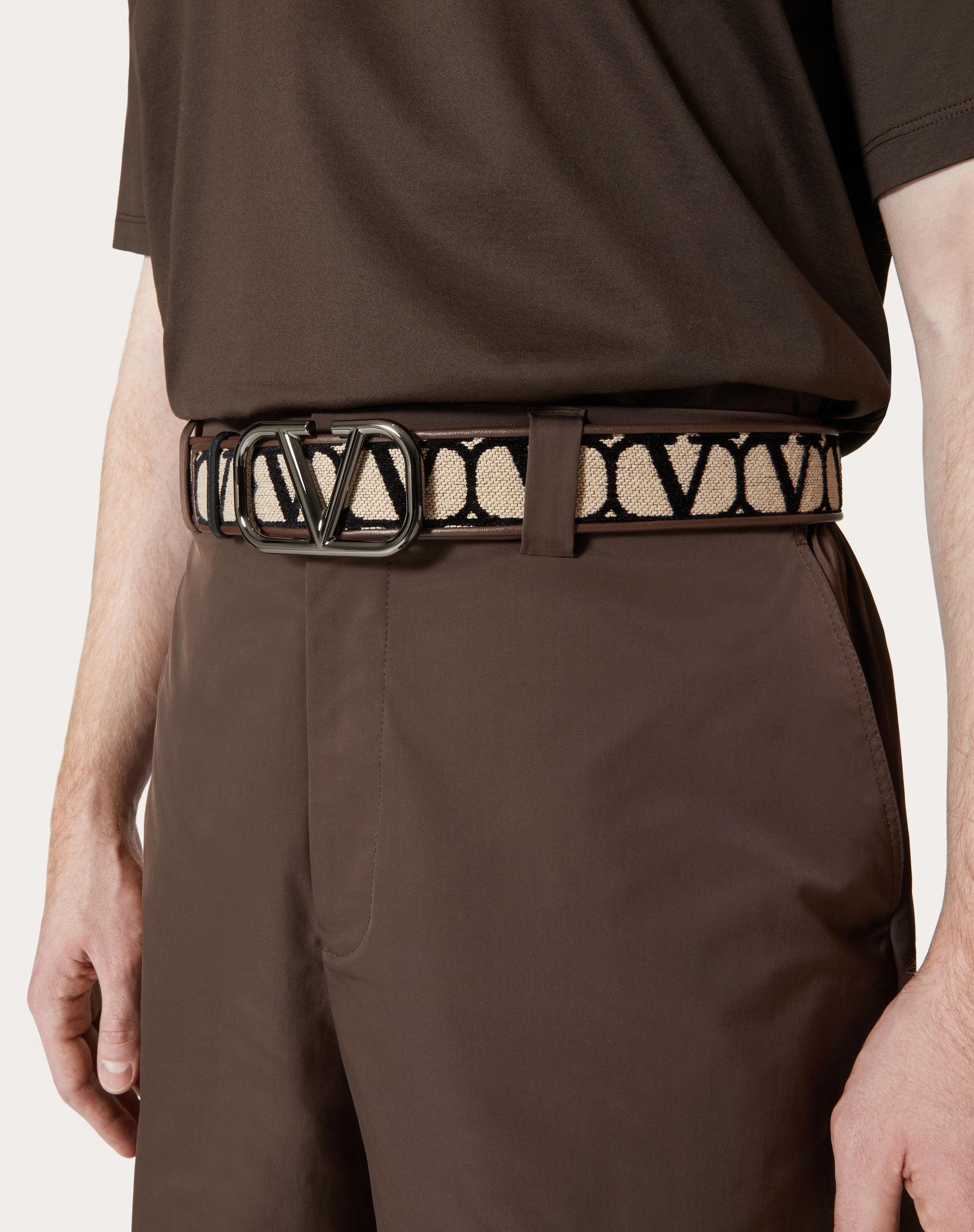 TOILE ICONOGRAPHE BELT WITH LEATHER DETAILING - 5