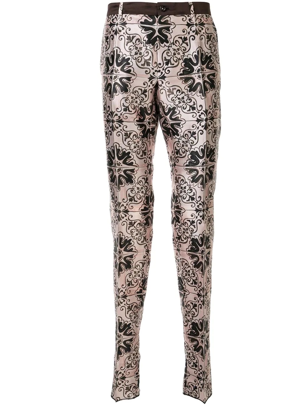 Maiolica print trousers - 1