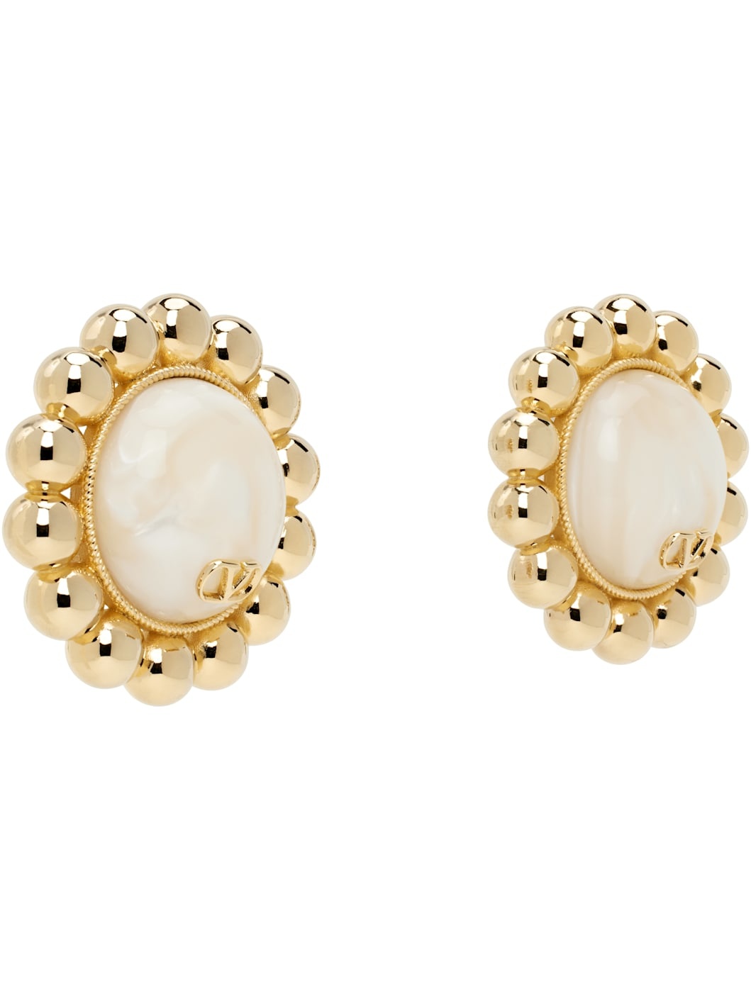Gold & Off-White Pas Plus Earrings - 2