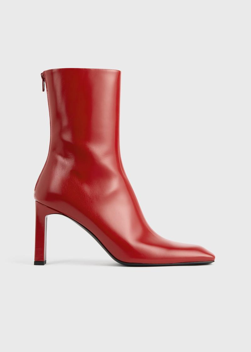 Bar glossy leather boots red 8