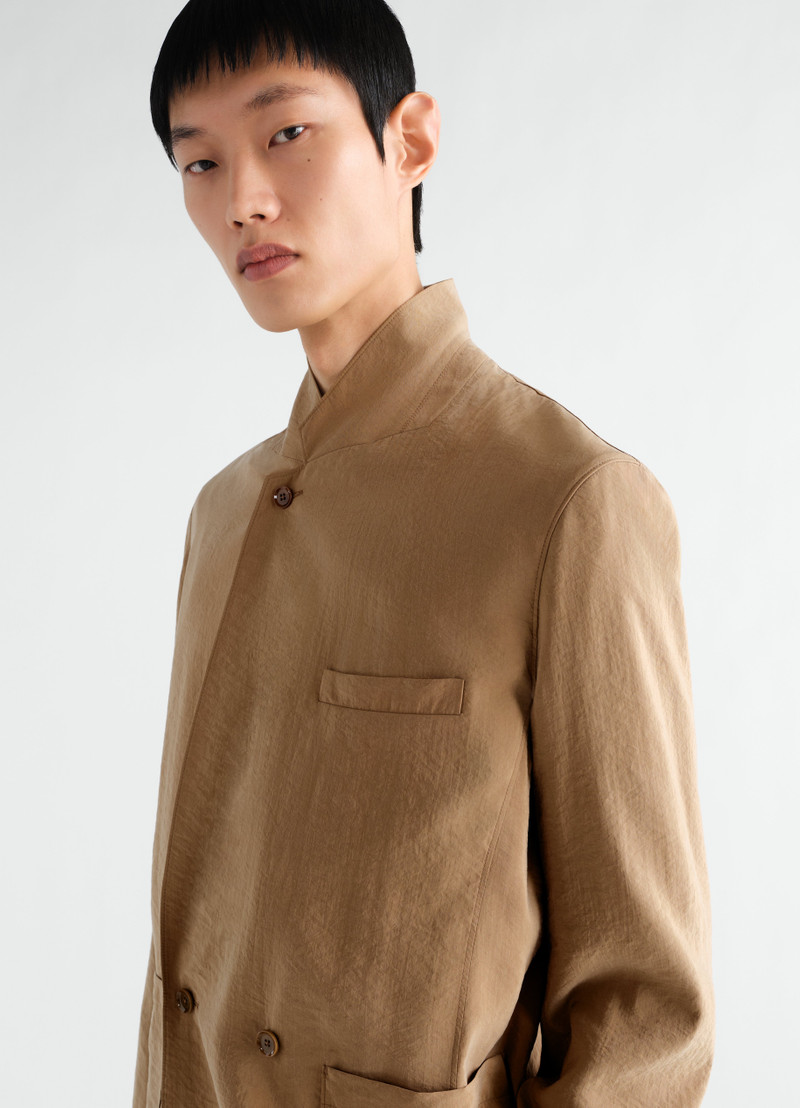 LIGHT DOUBLE-BREASTED JACKET IN DRY SILK 4