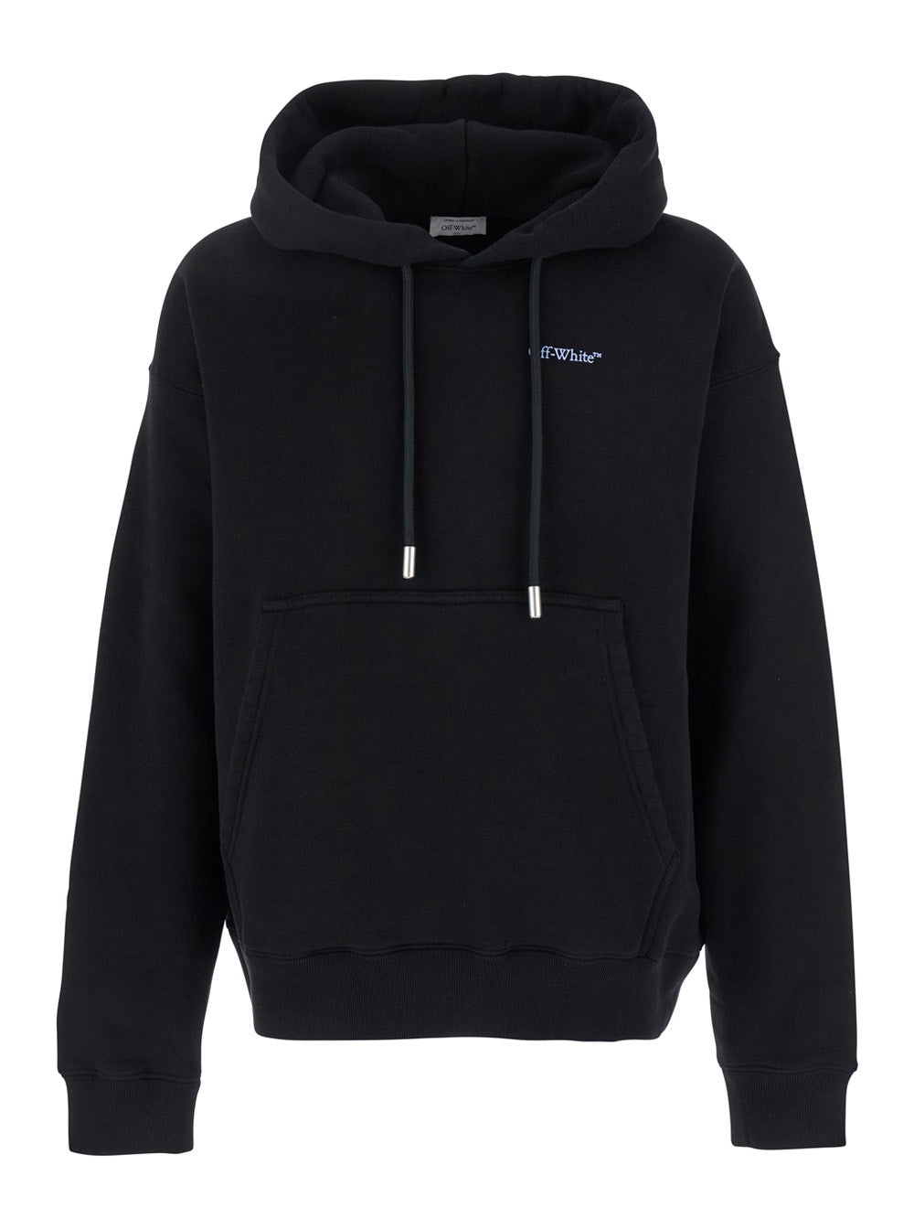 Off-White Men 'Barber Arrow Skate' Black Hoodie With Logo Lettering On The Front And Maxi Logo Print - 1