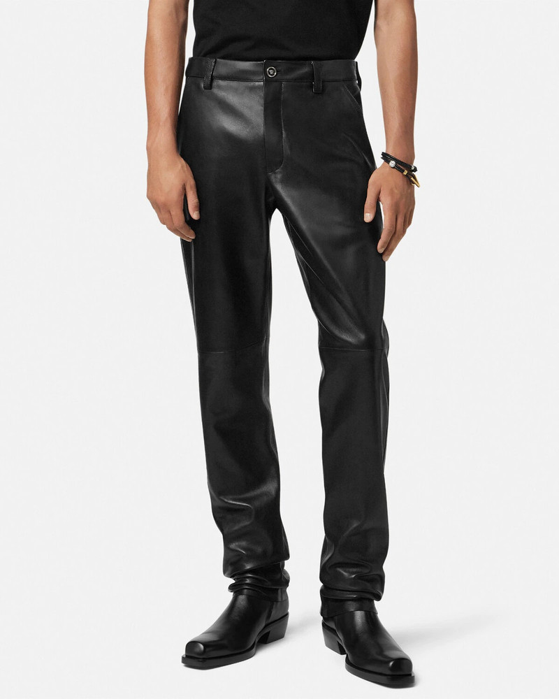 Regular-Fit Plongé Leather Pants 4