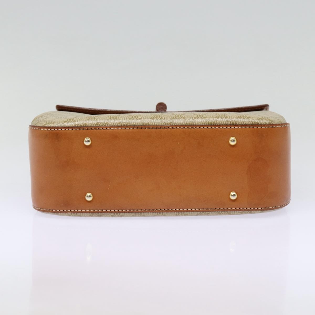 CELINE Macadam Canvas Hand Bag Beige Gold - 8