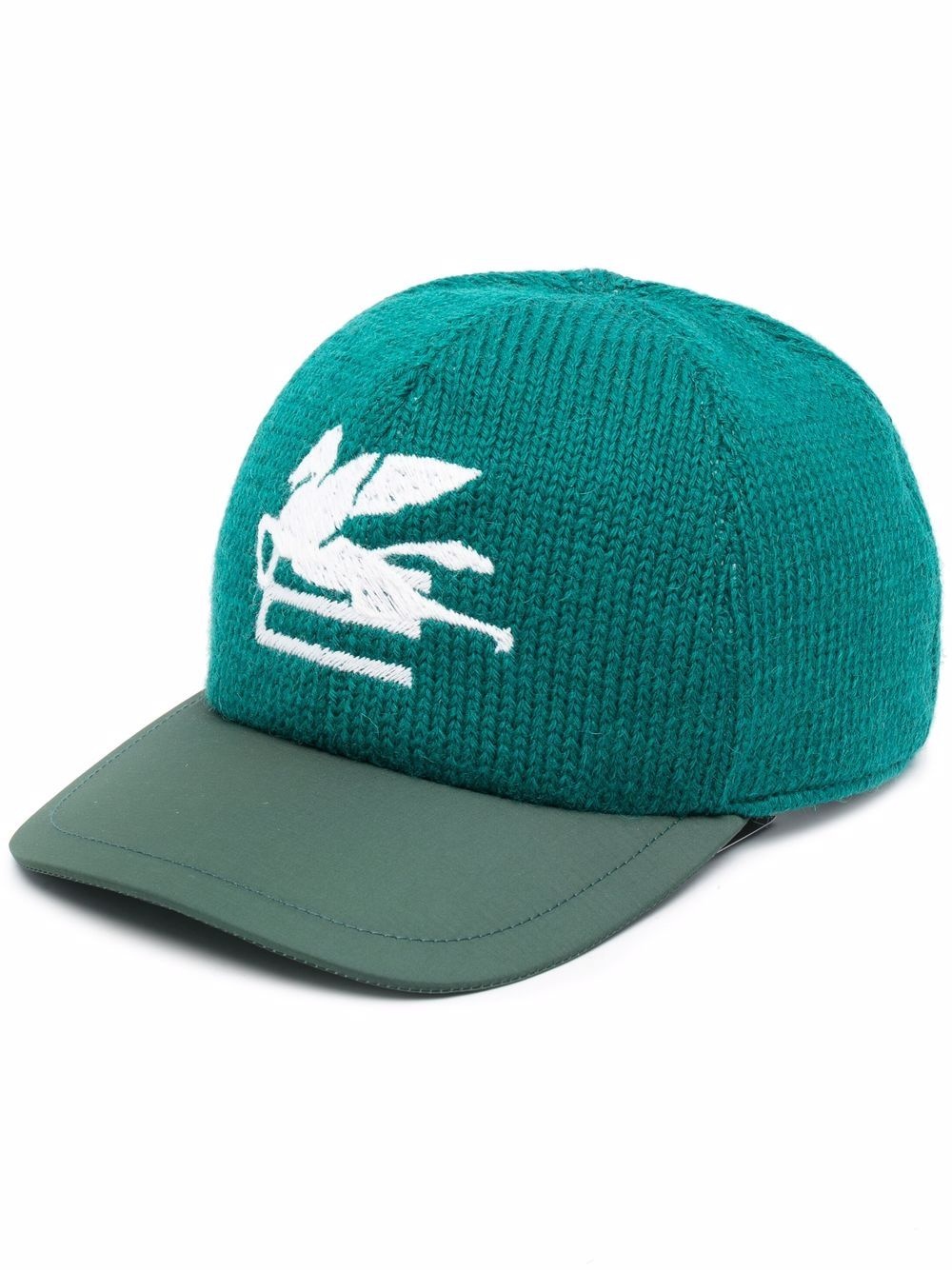 embroidered logo knit cap - 1