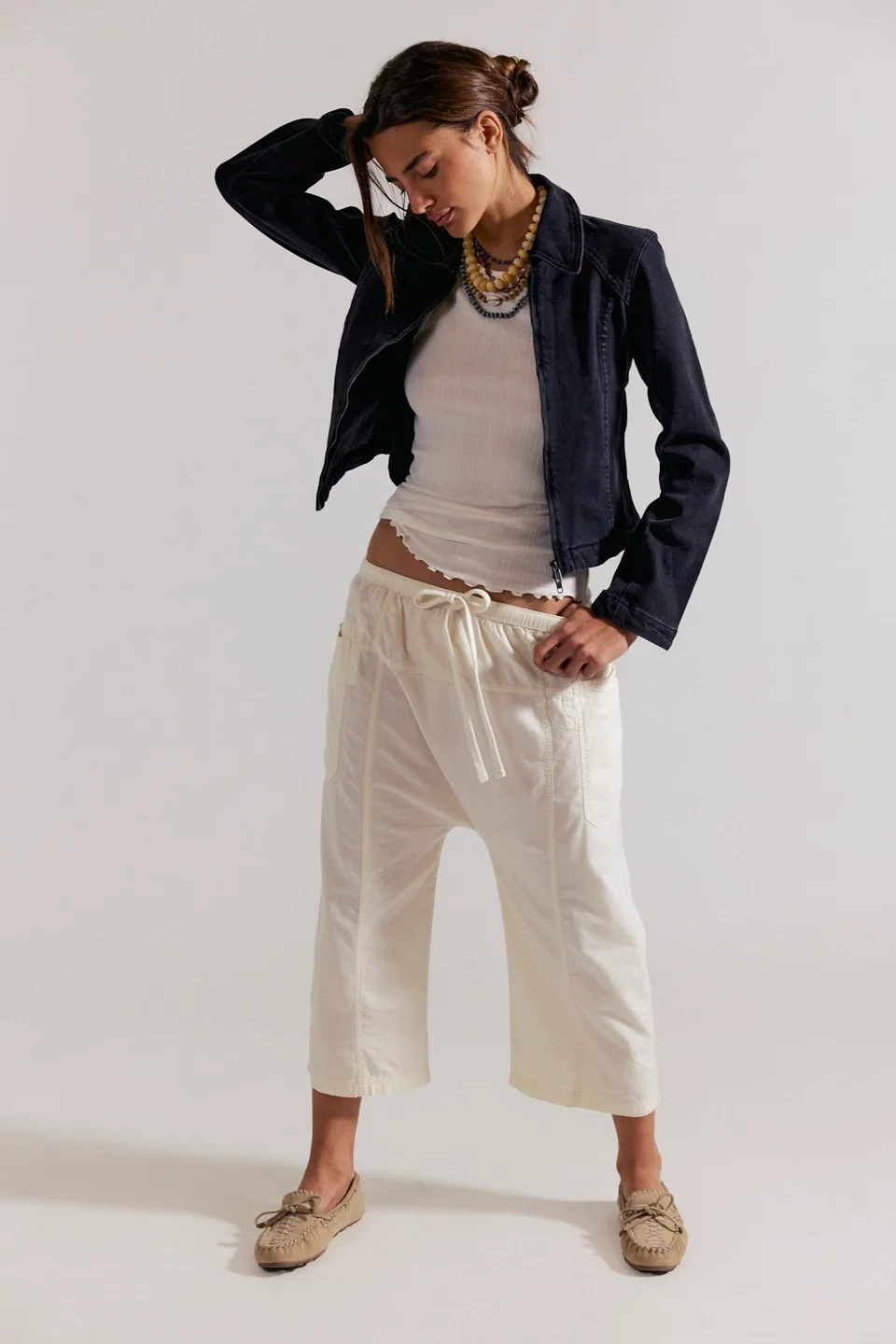 Need You Now Solid Cotton-Poplin Harem Pants - 1