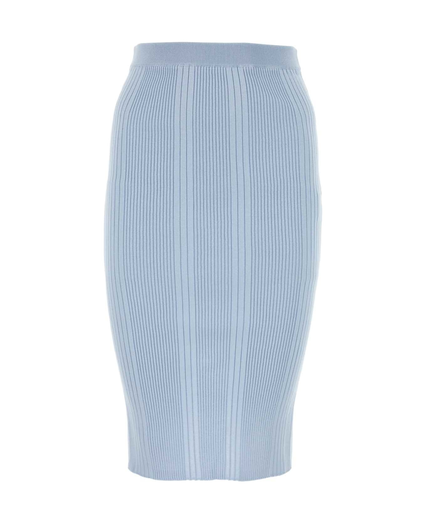Pastel Light-blue Cotton Skirt - 1