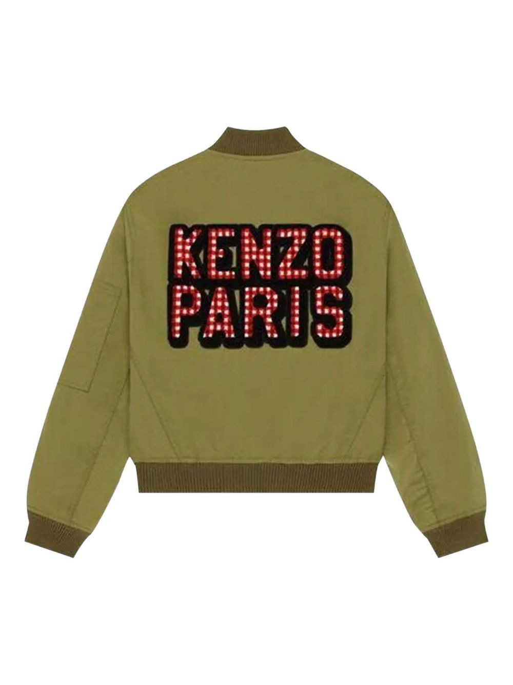 gingham-patch bomber jacket - 2