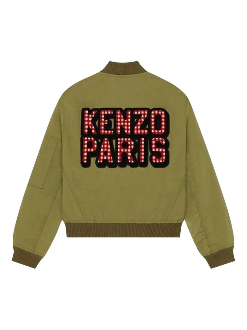 KENZO gingham-patch bomber jacket outlook