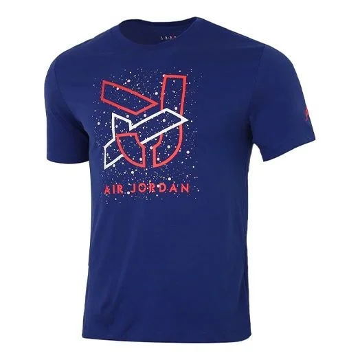 Air Jordan Casual Sports Round Neck Short Sleeve Blue CN3585-455 - 1