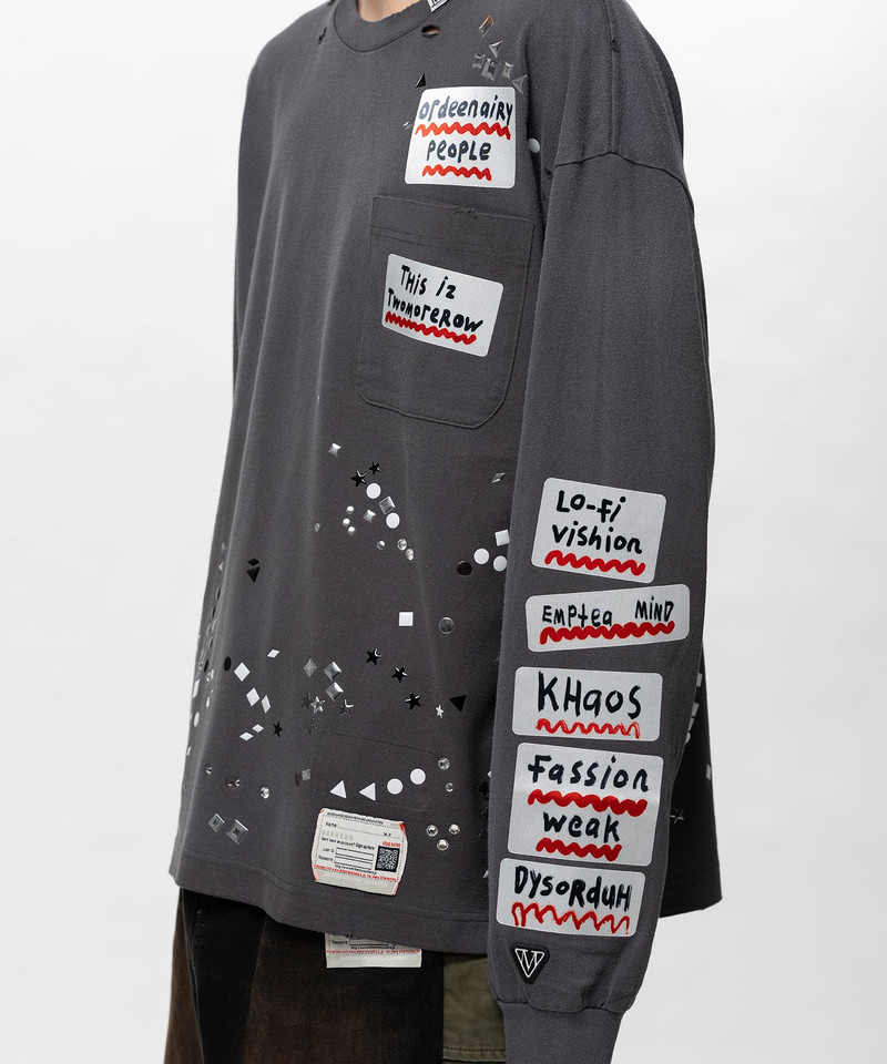 Embellished Sticker Long Sleeve T-shirt 12
