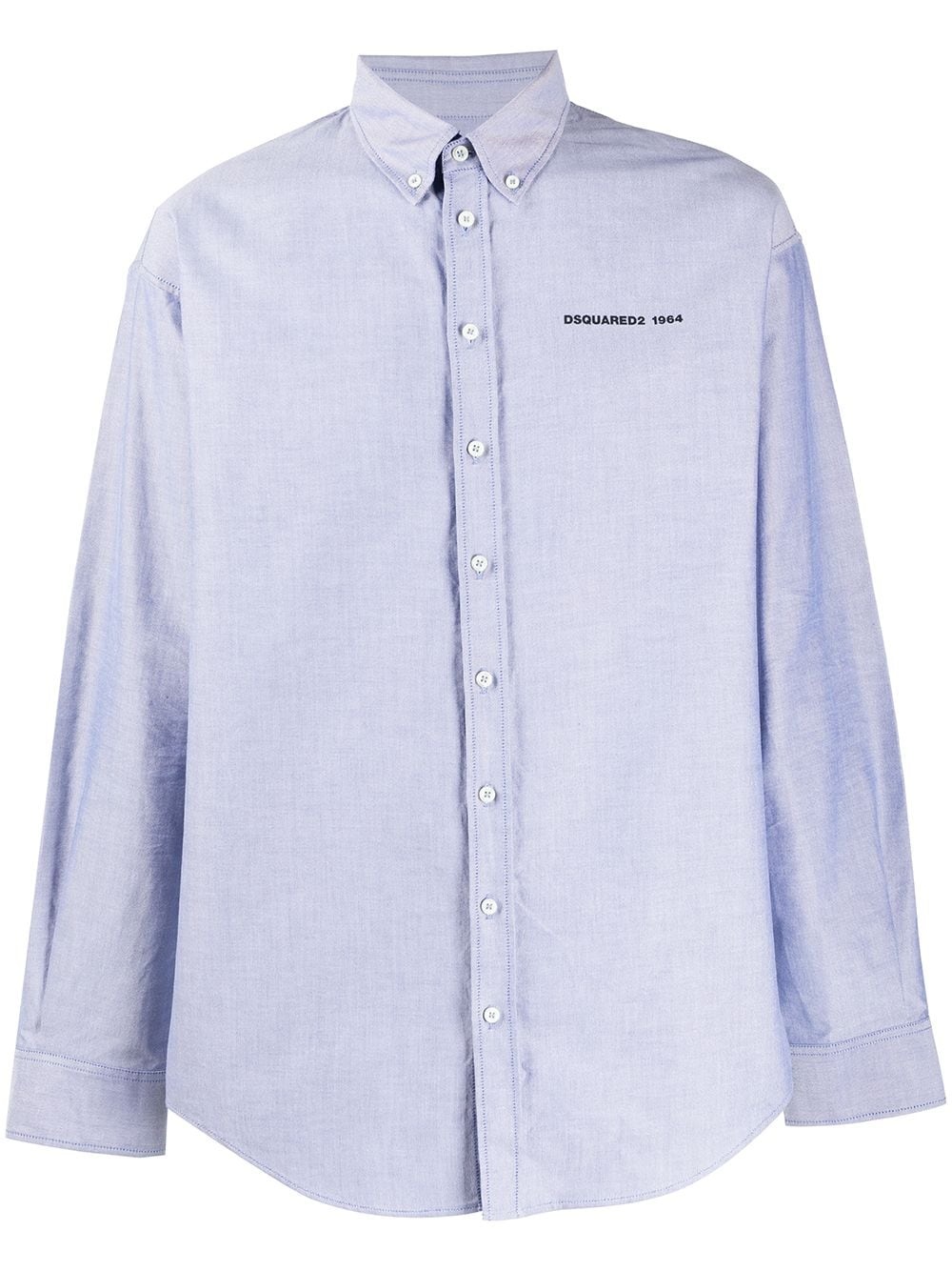 printed logo button-down shirt - 1