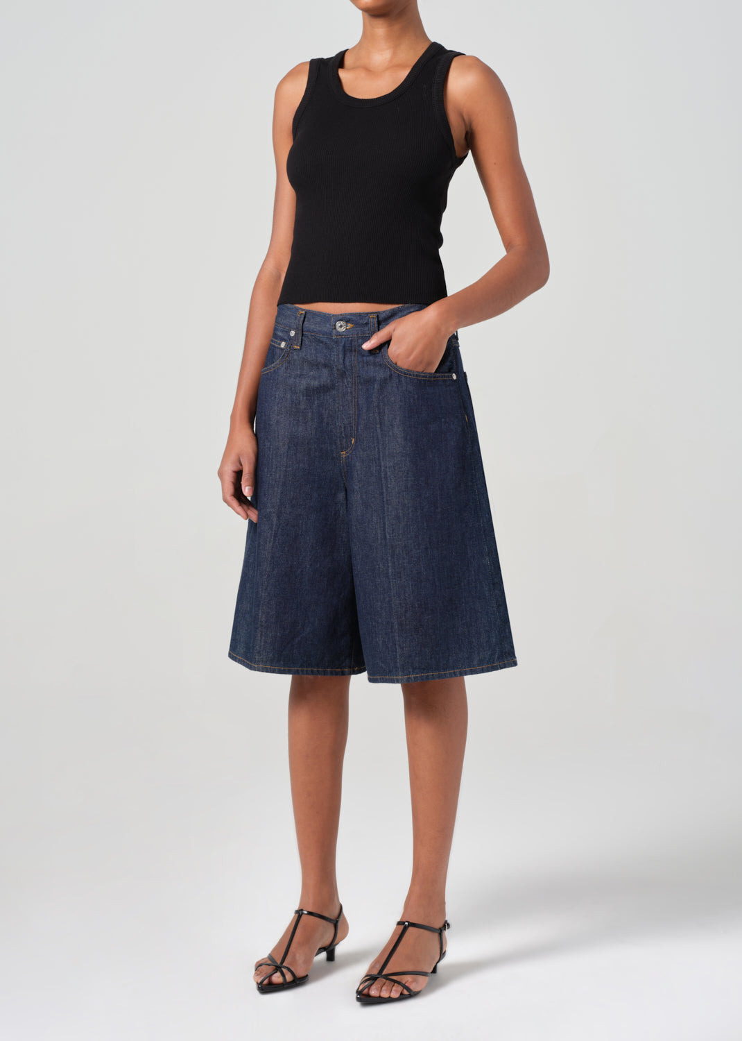 SHRUNKEN POPPY TANK IN BLACK - 3