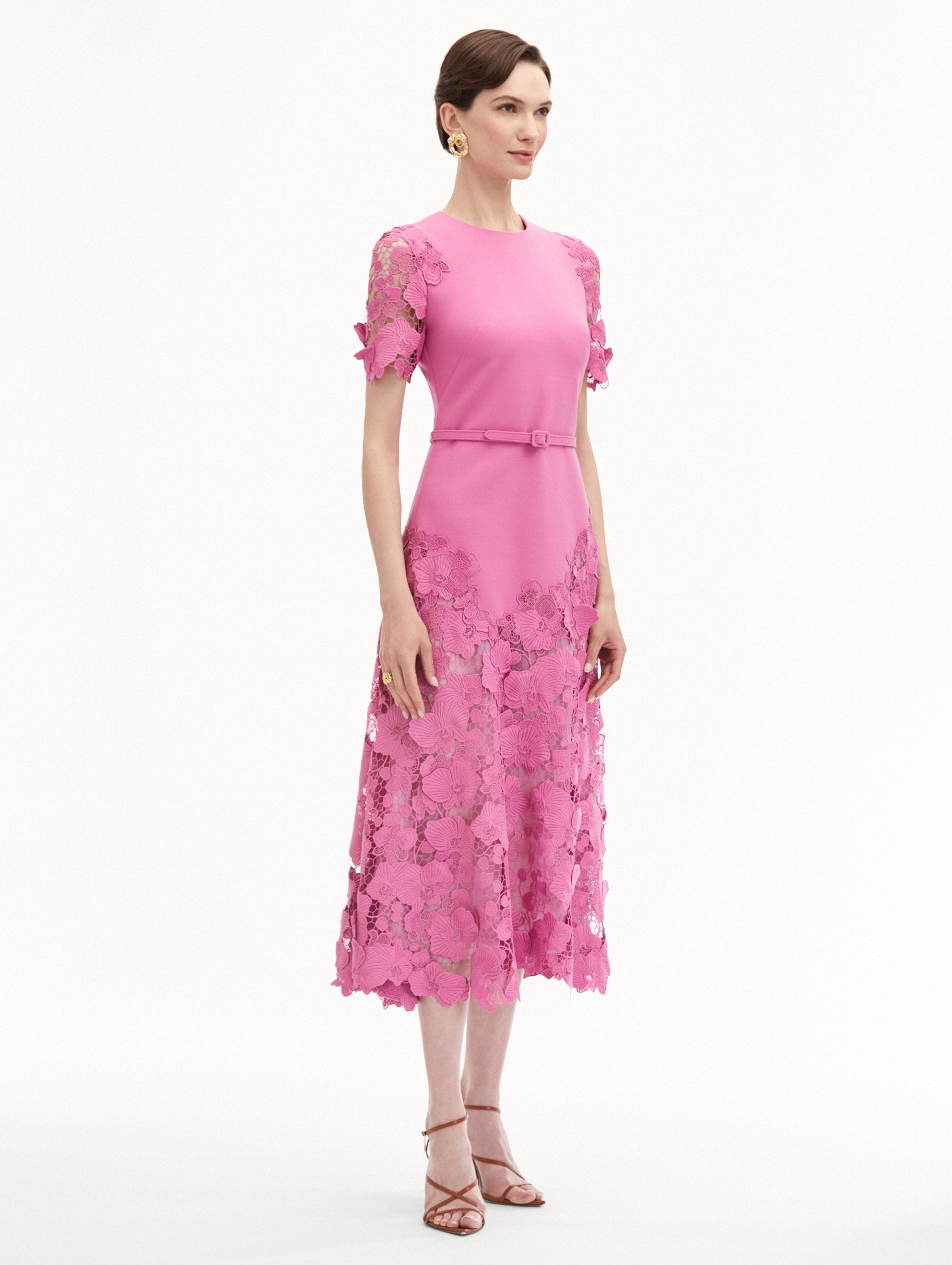 ORCHID GUIPURE LACE INSET DRESS - 4