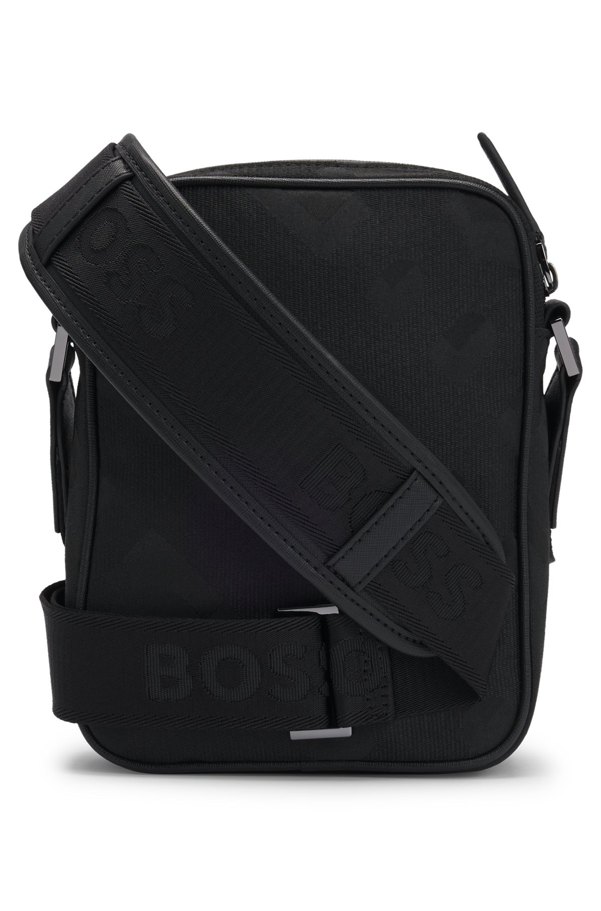 MONOGRAM-JACQUARD REPORTER BAG WITH DOUBLE B TRIM - 2