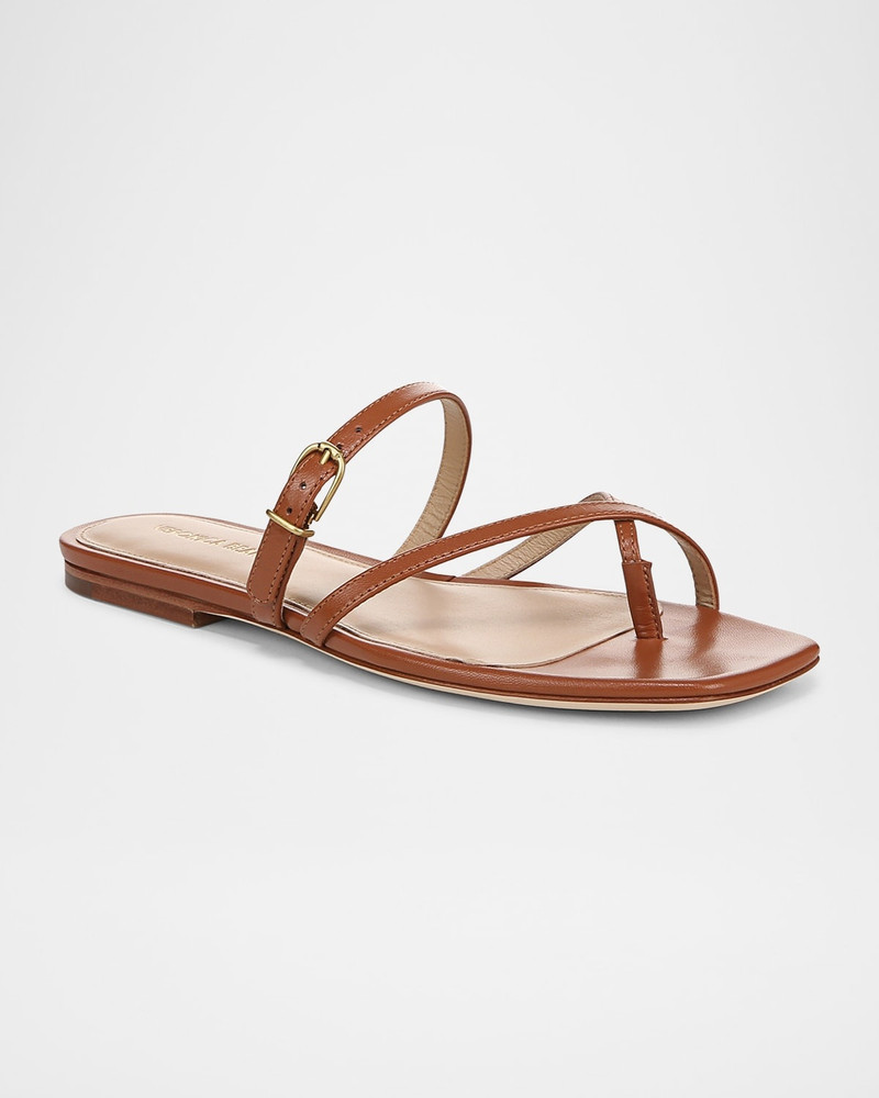 VERONICA BEARD Marthe Crisscross Buckle Flat Slide Sandals outlook