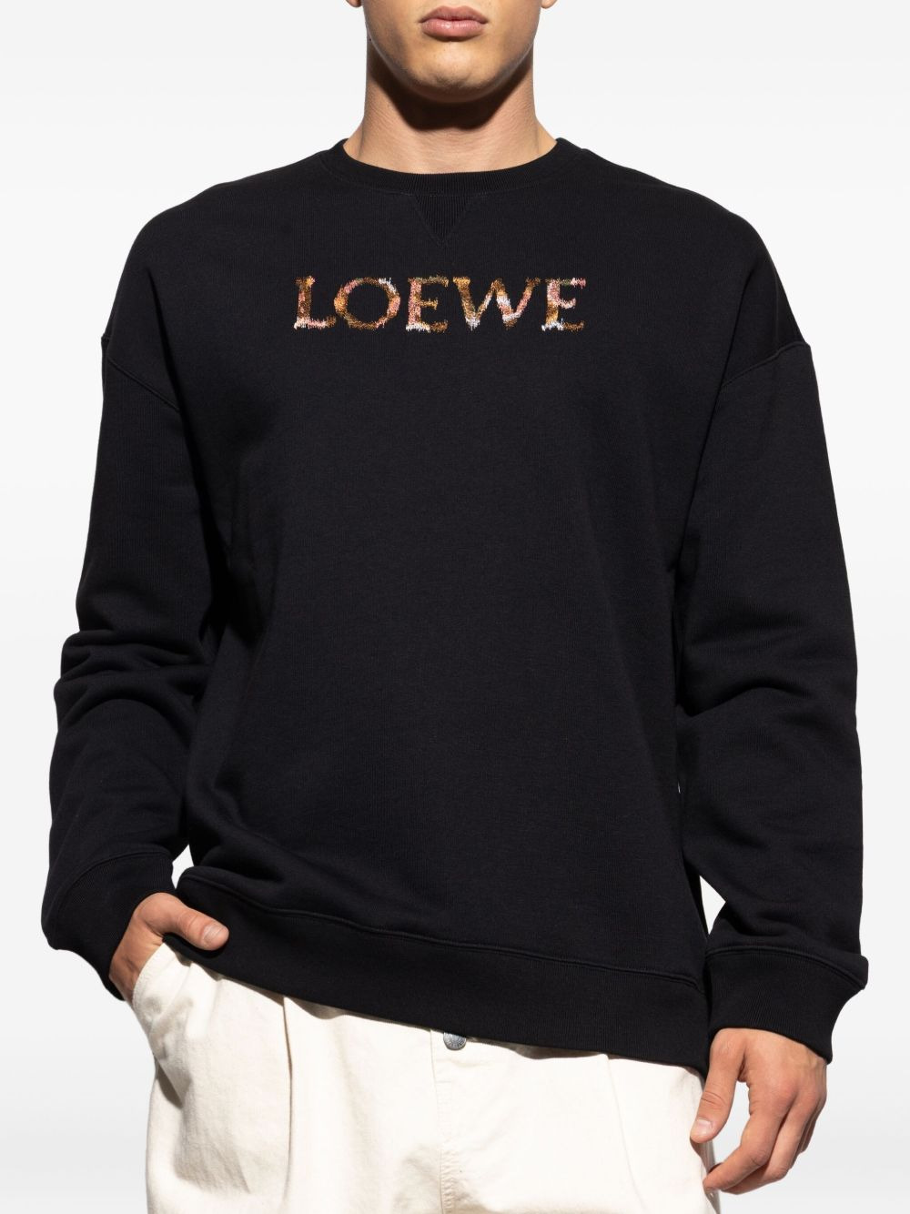 logo-embroidered sweatshirt - 3