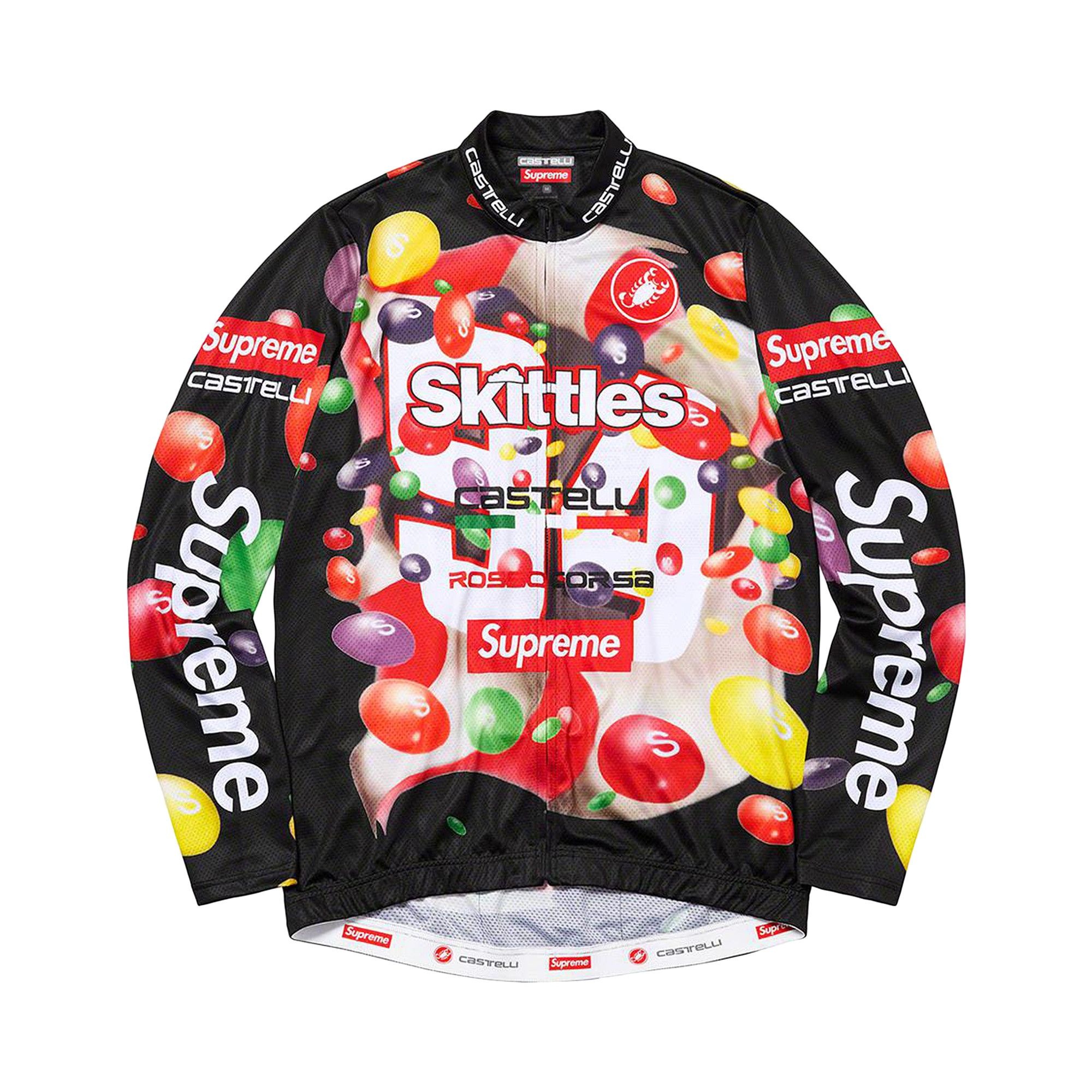 Supreme Supreme x Skittles x Castelli Long Sleeve Cycling Jersey Black goat REVERSIBLE