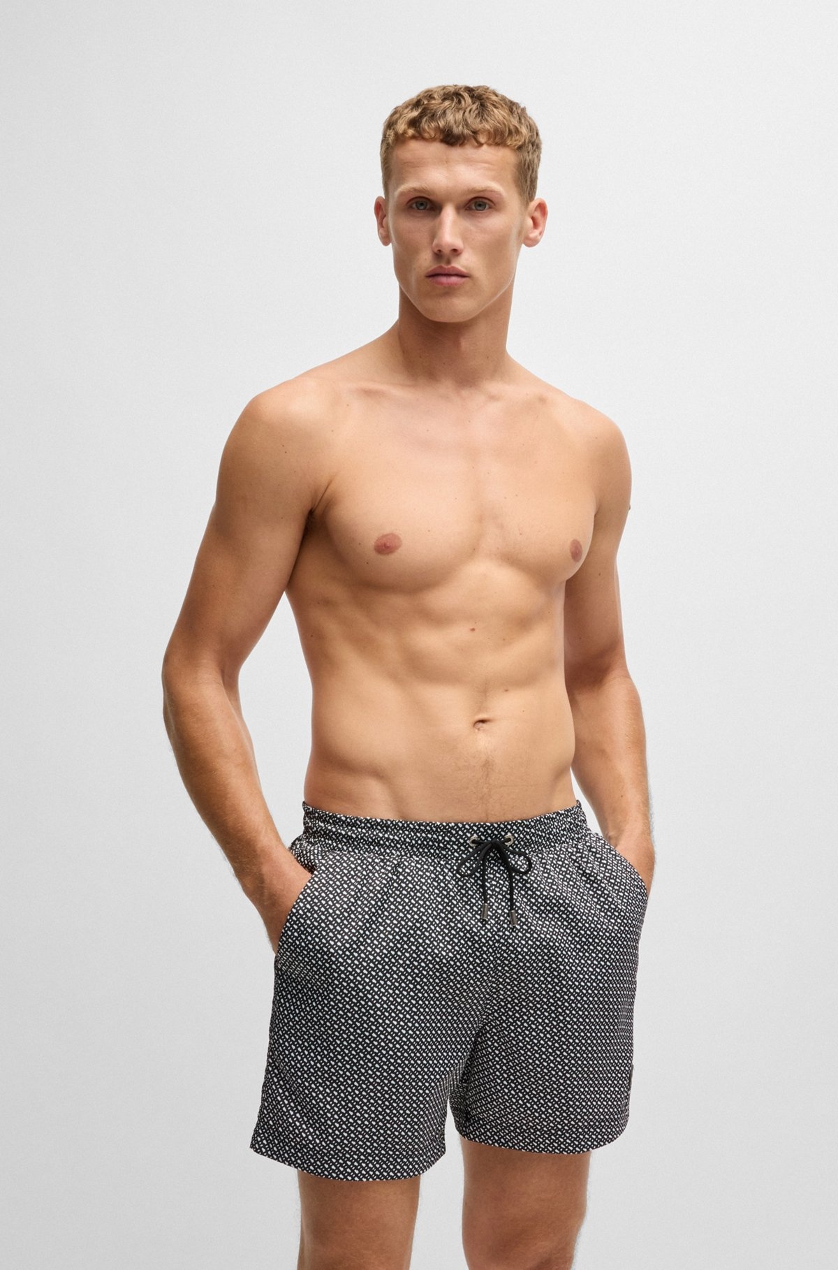 MONOGRAM-PRINT SWIM SHORTS IN QUICK-DRY FABRIC - 2
